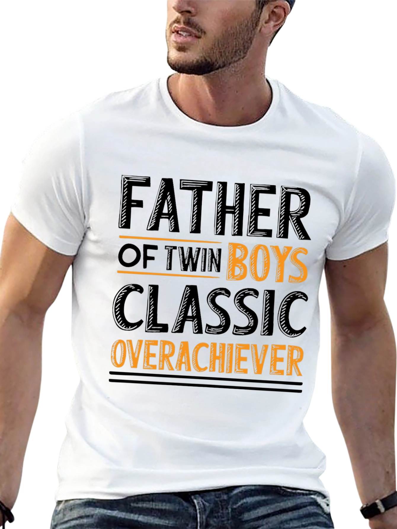 Black Father of Twin Boys Classic Overachiever T-Shirt view 13