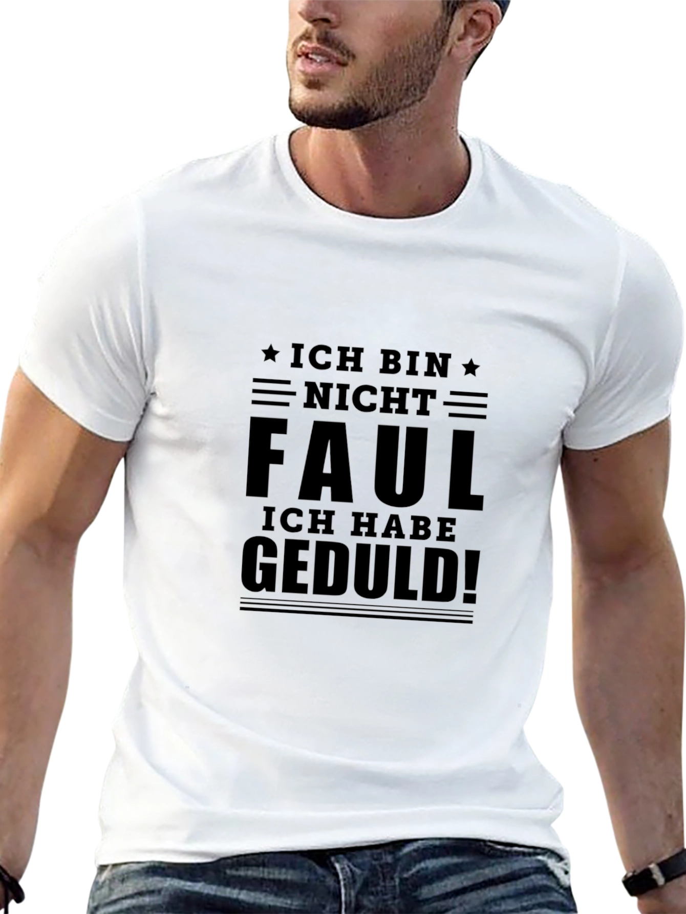 Black Ich Bin Nicht Faul T-Shirt German Lazy Patience view 13