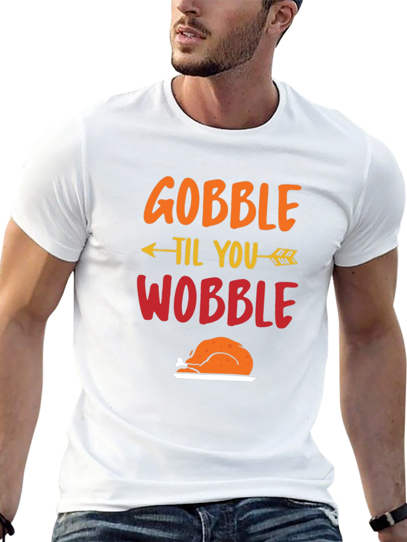 Black Gobble Til You Wobble Thanksgiving T-Shirt view 13