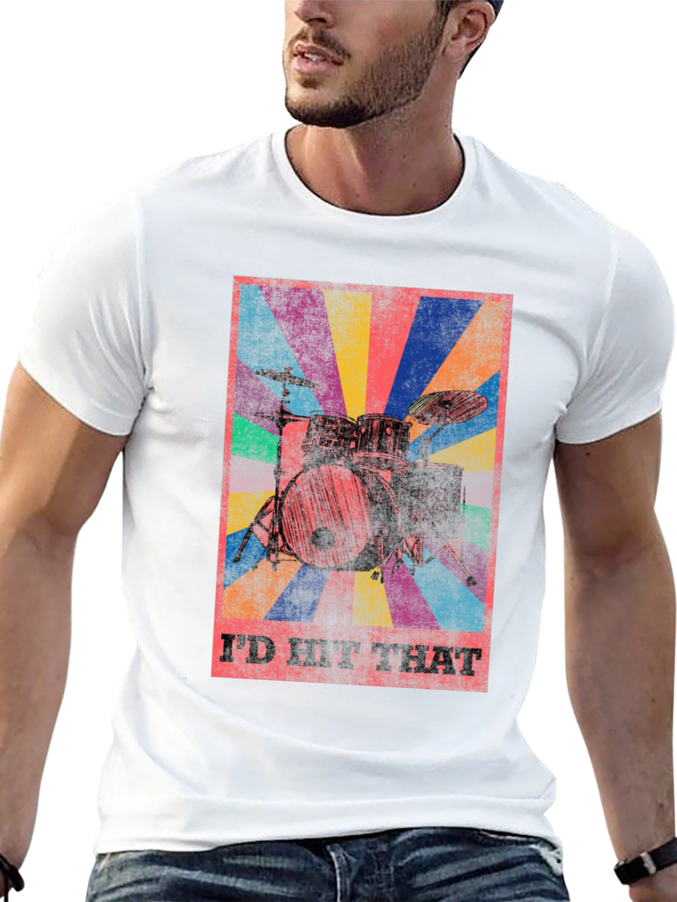 Black I'd Hit That Drum Kit Graphic Tee - Black view 13