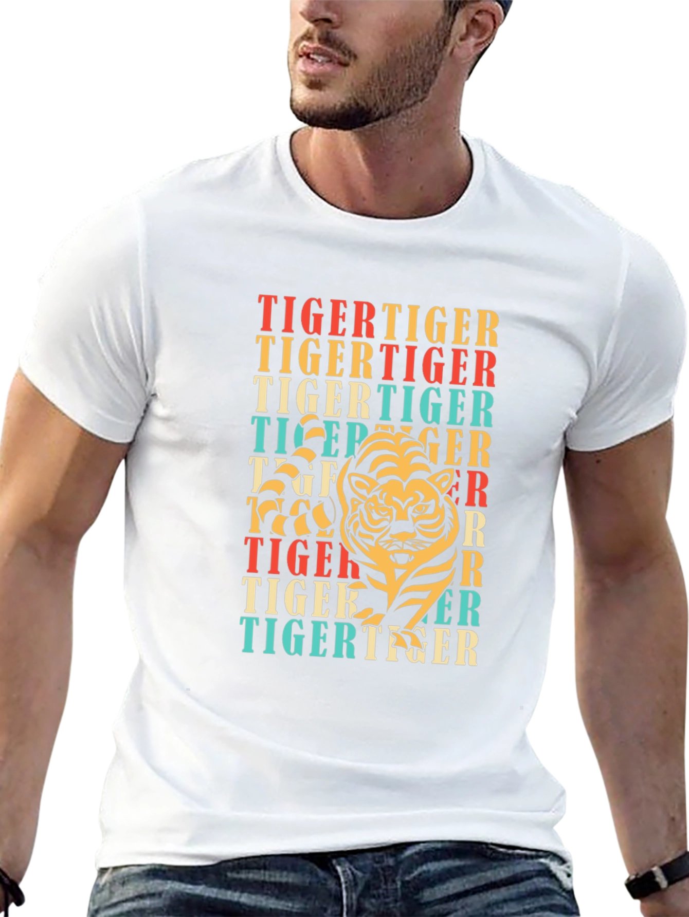 Black Retro Tiger Graphic T-Shirt view 13