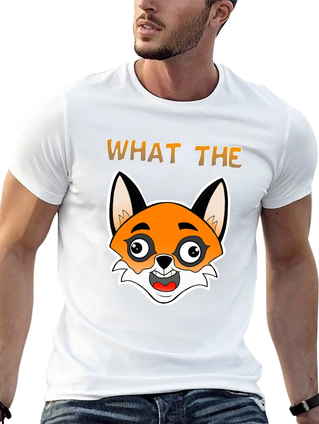 Black What the Fox T-Shirt - Funny Cartoon Animal Tee view 13