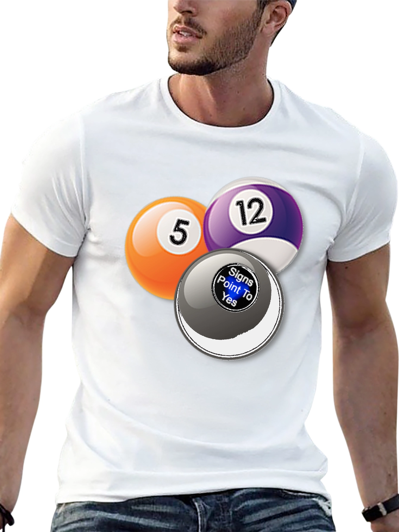 Black Billiards Graphic T-Shirt - Novelty Pool Ball Tee view 13