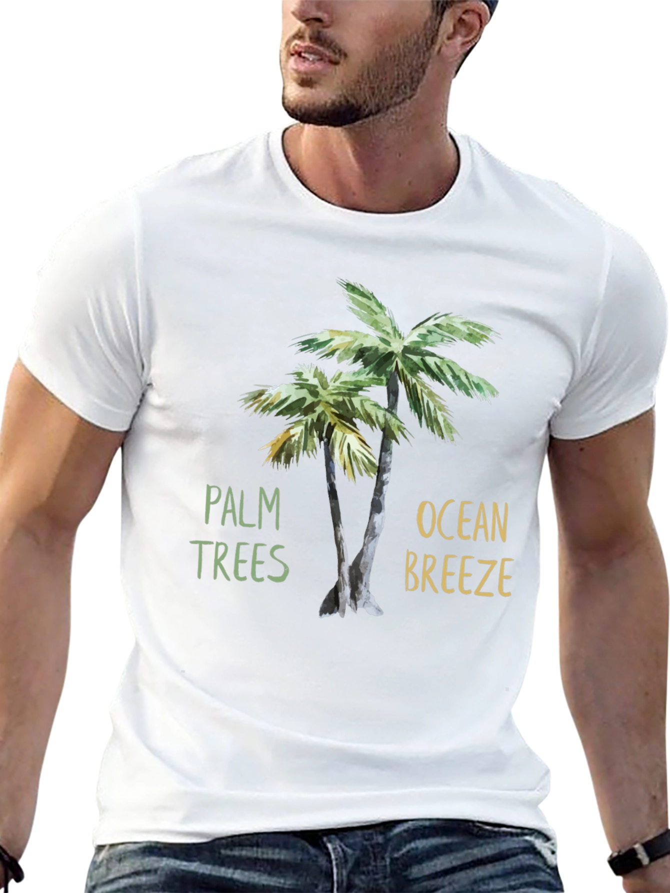 Black Palm Trees & Ocean Breeze T-Shirt view 13
