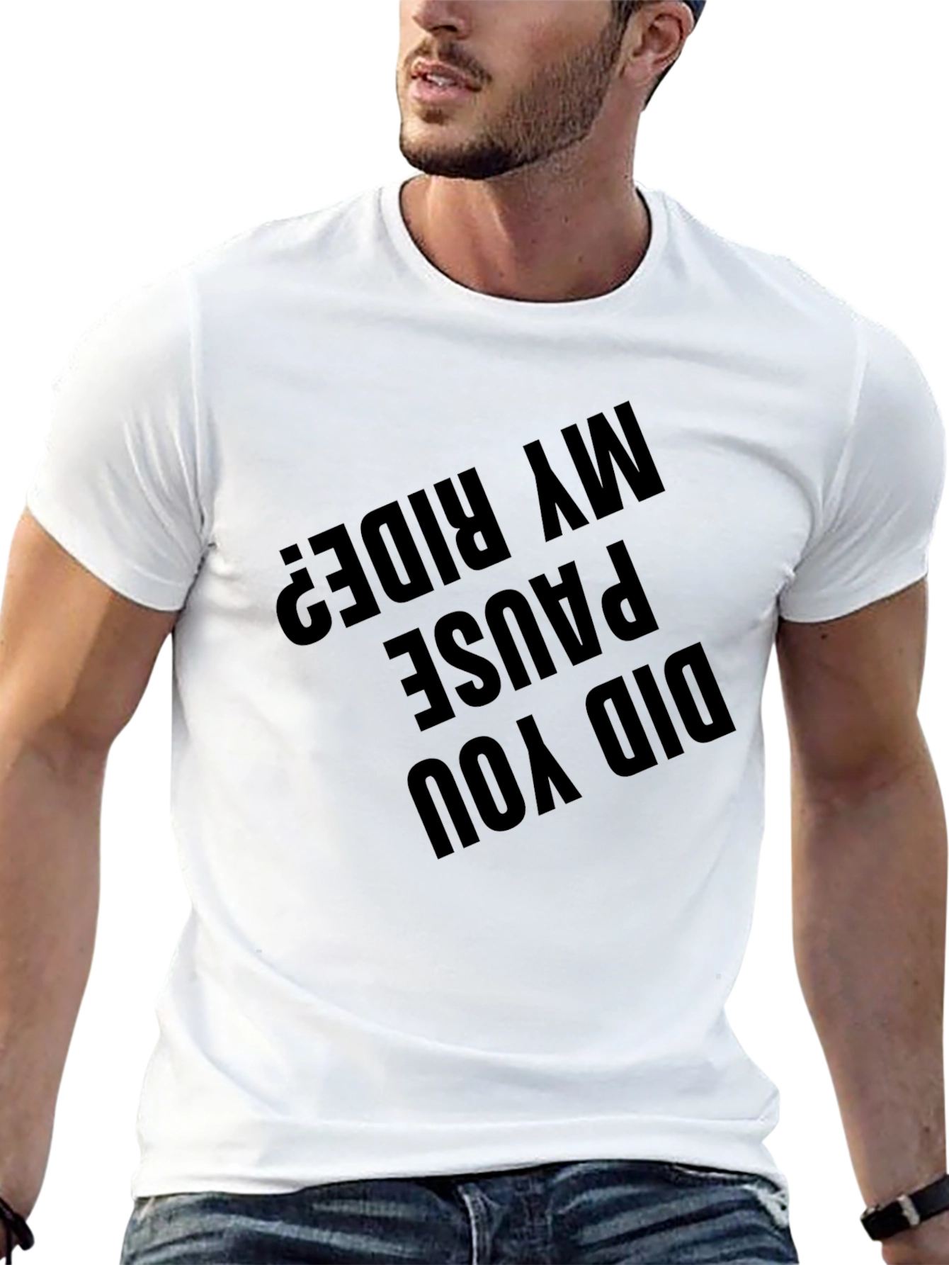 Black Did You Pause My Ride? Graphic T-Shirt - Black view 13