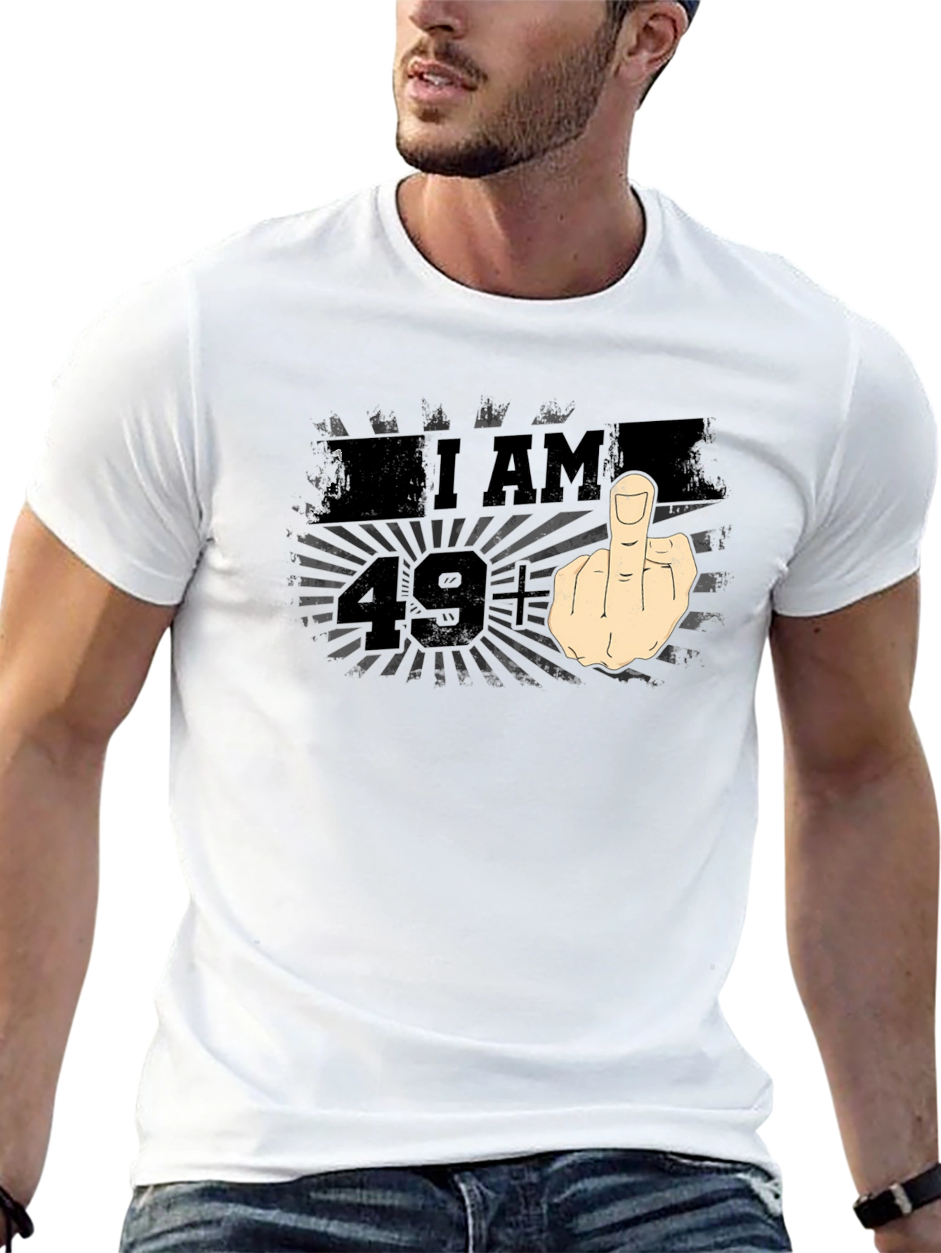 Black I AM 49+ Middle Finger Graphic T-Shirt view 13