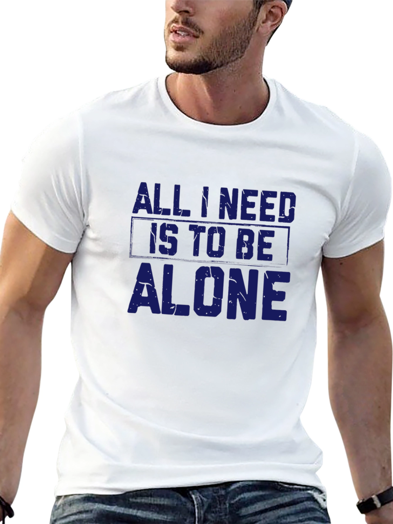 Black All I Need Is To Be Alone T-Shirt view 13