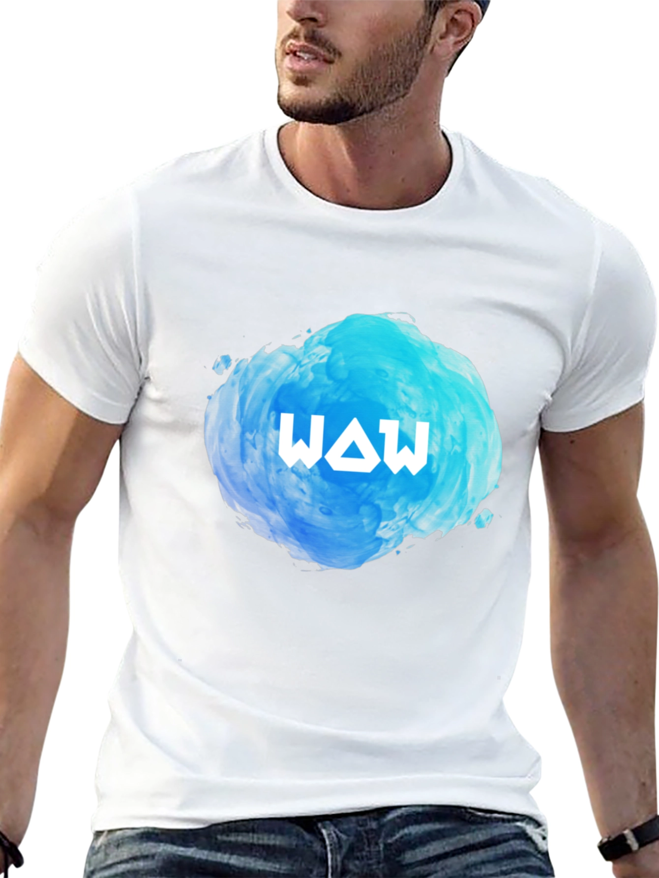 Black WAW Graphic Black T-Shirt - Cool Design view 13