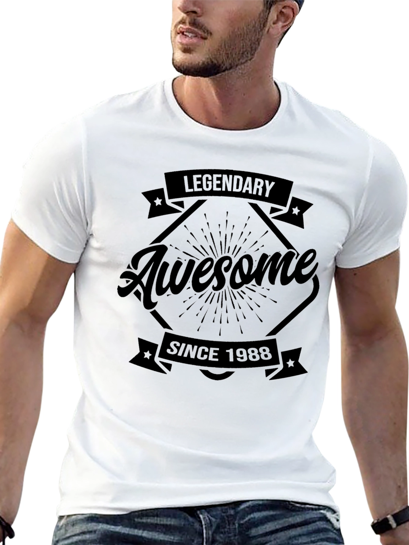 Black Legendary Awesome Since 1988 Black T-Shirt view 13