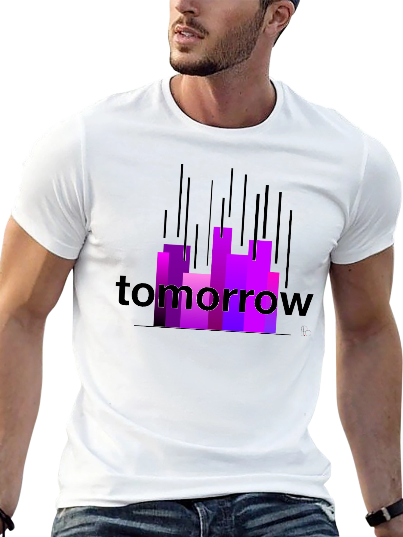 Black Tomorrow Graphic Tee - Modern Cityscape Design view 13
