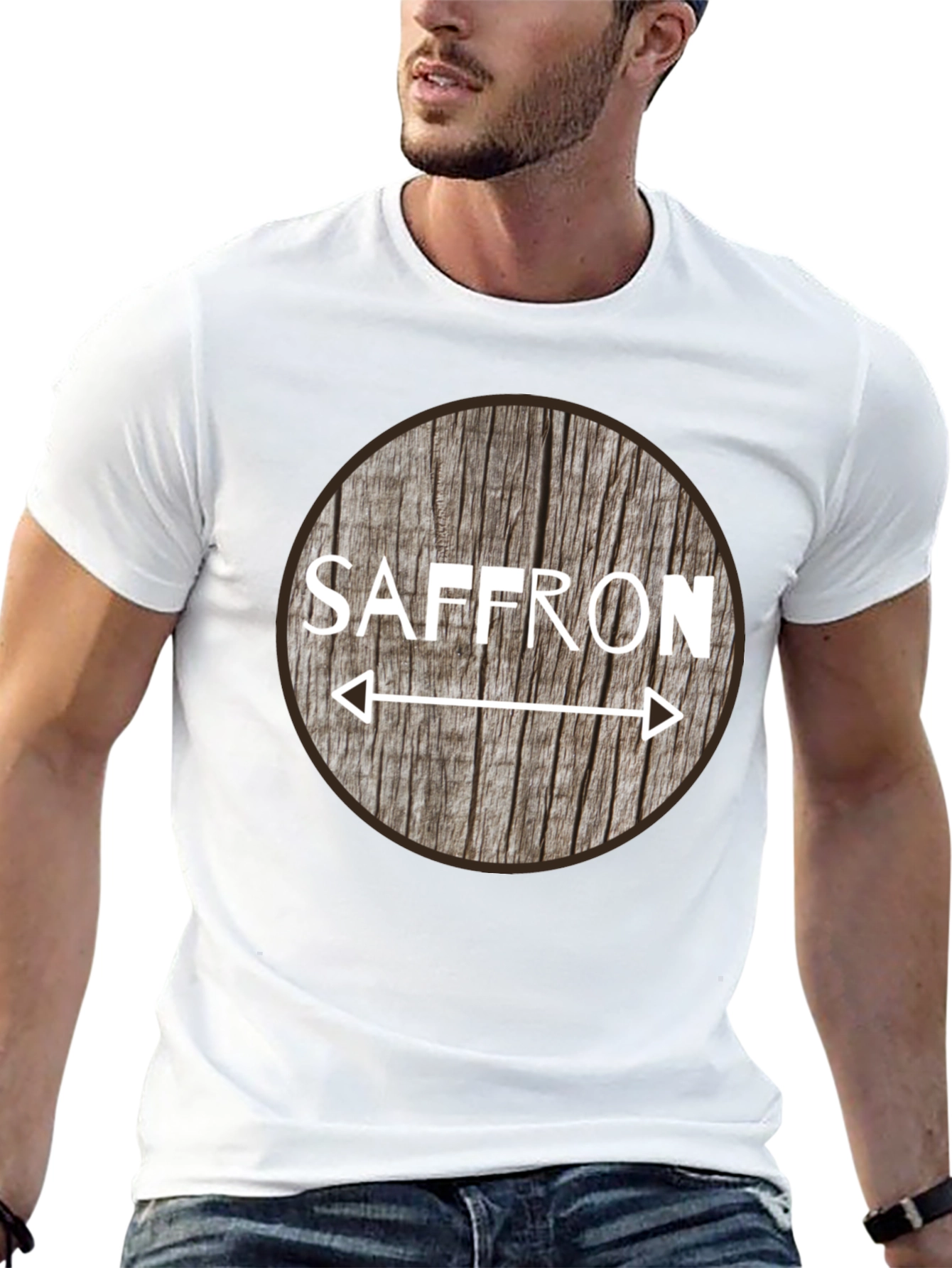 Black Saffron Arrow Design Black T-Shirt view 13