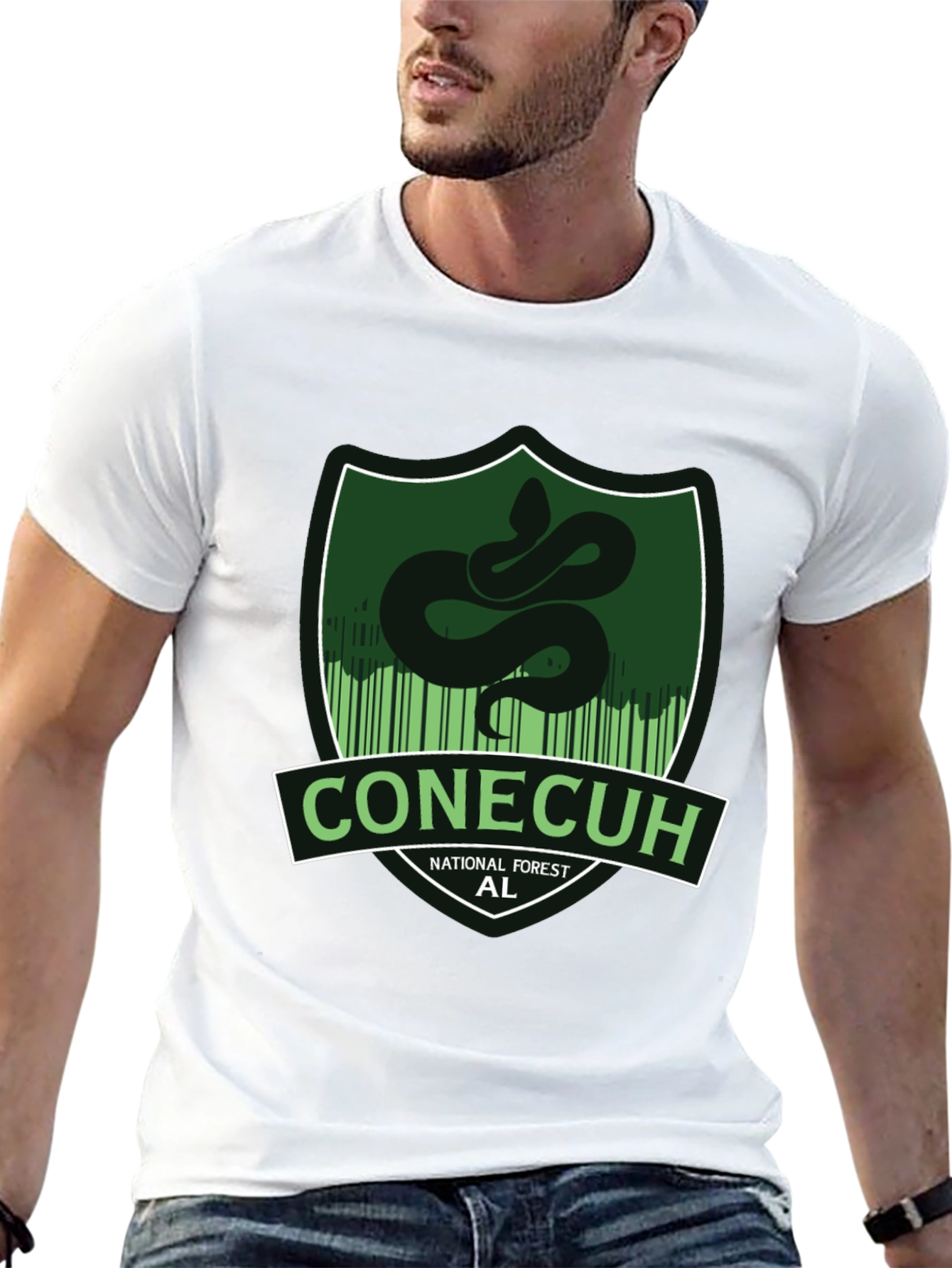 Black Conecuh National Forest Snake Graphic T-Shirt view 13