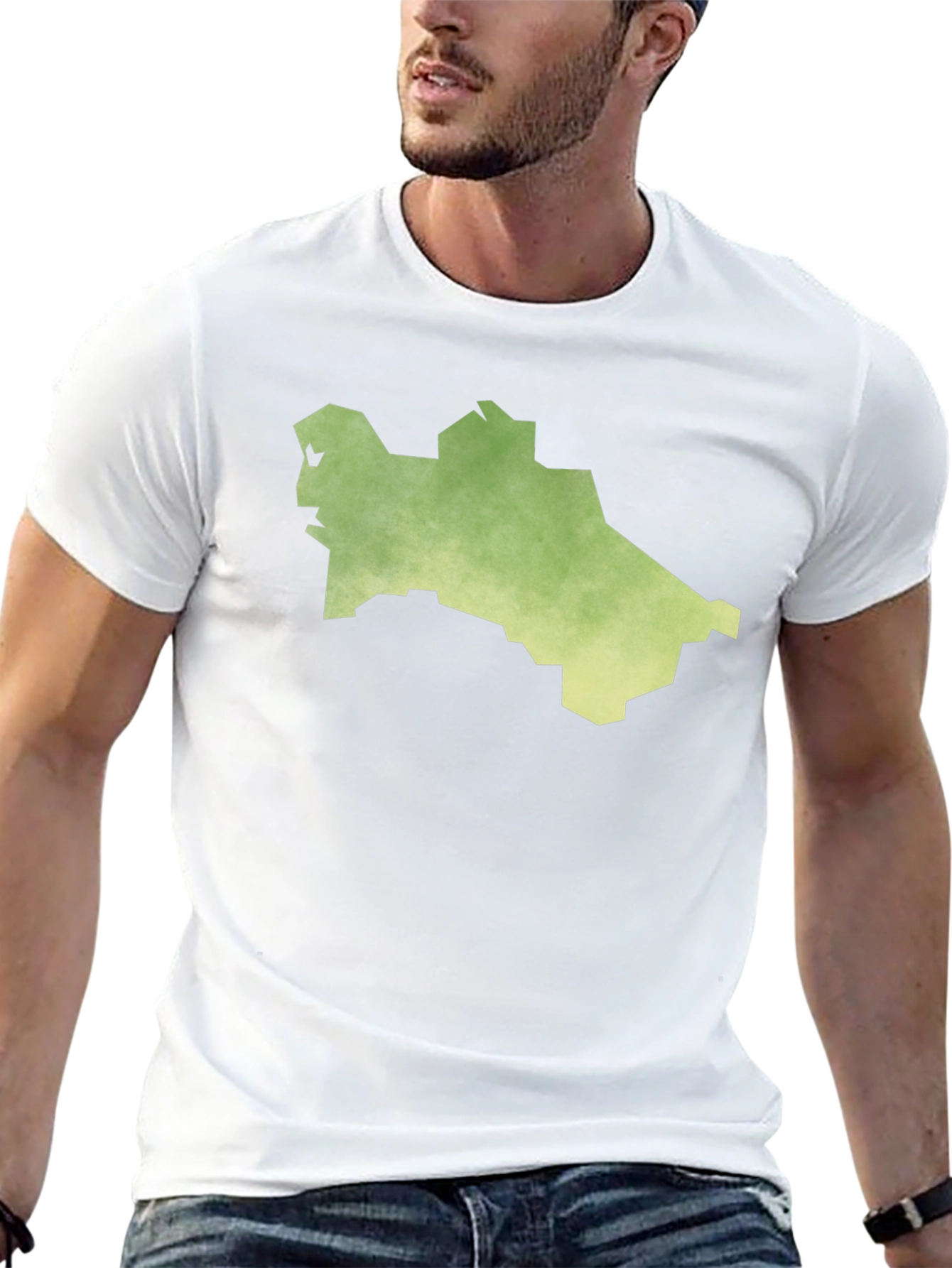 Black Turkmenistan Map T-Shirt - Black Cotton Tee view 13