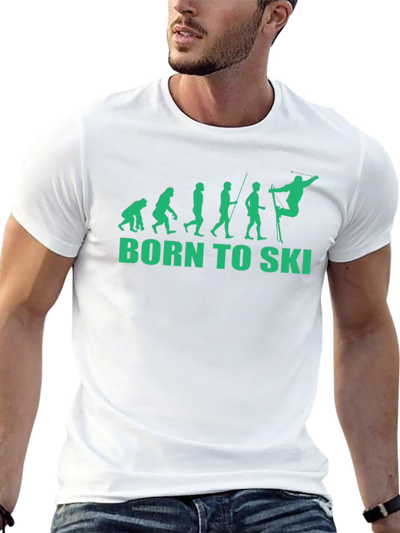 Black Born to Ski Evolution T-Shirt view 13