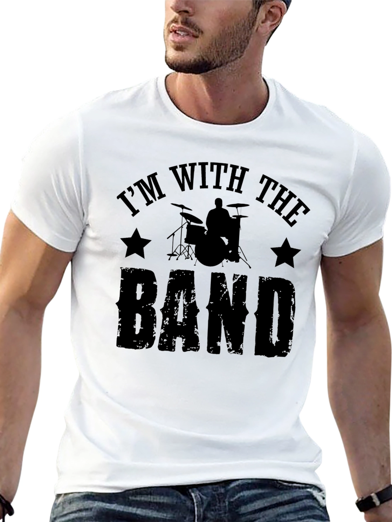 Black I'm With The Band Graphic Print T-Shirt view 13