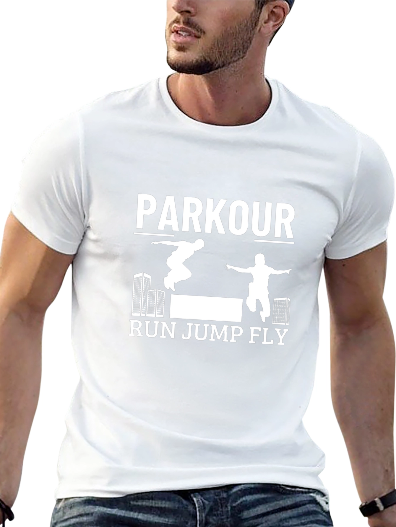 Black Parkour Run Jump Fly Black T-Shirt view 13