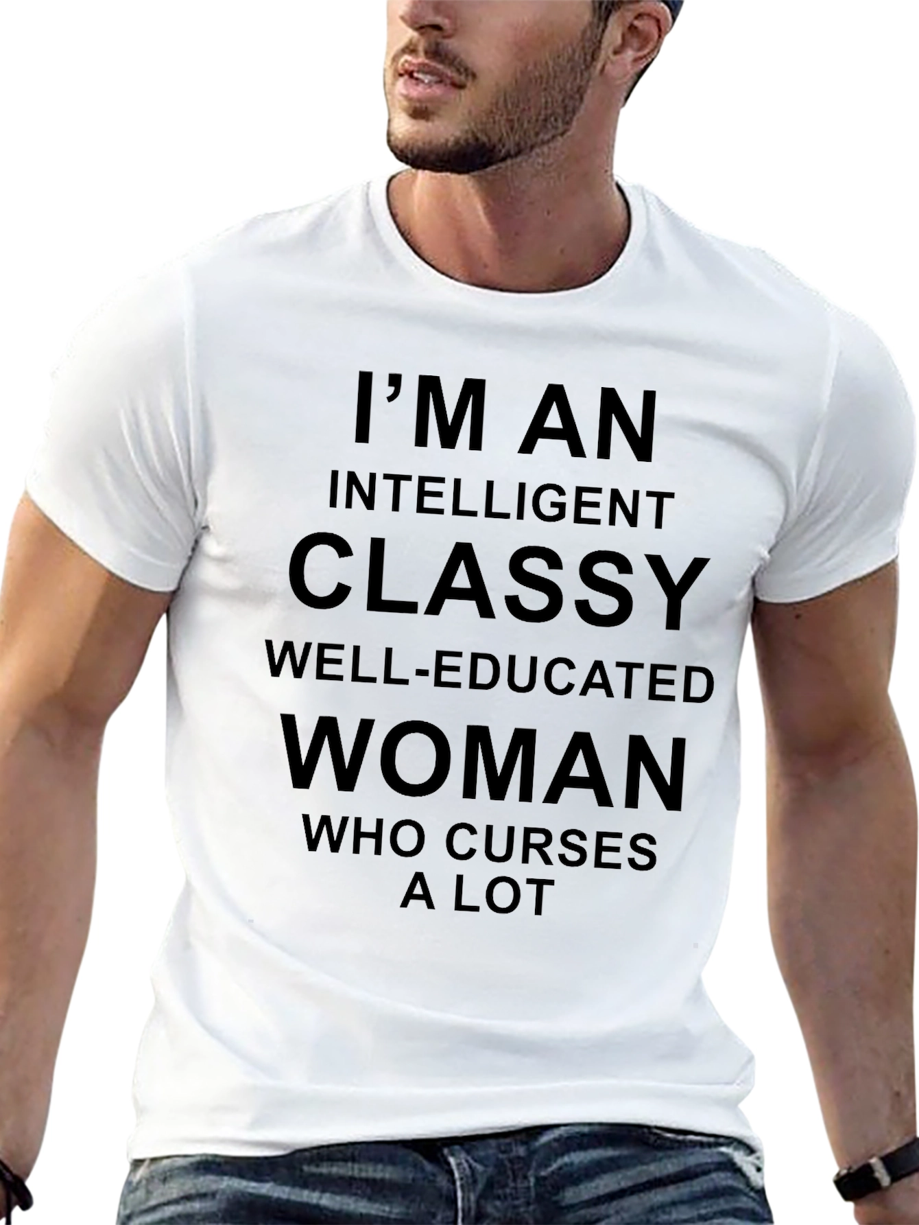 Black Intelligent Classy Woman Black T-Shirt view 13