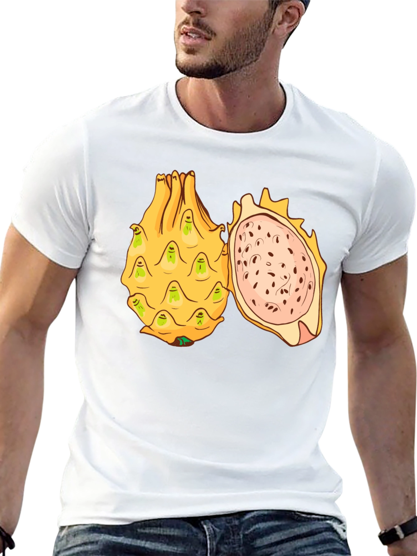 Black Dragon Fruit Graphic T-Shirt - Unique Fruit Design view 13