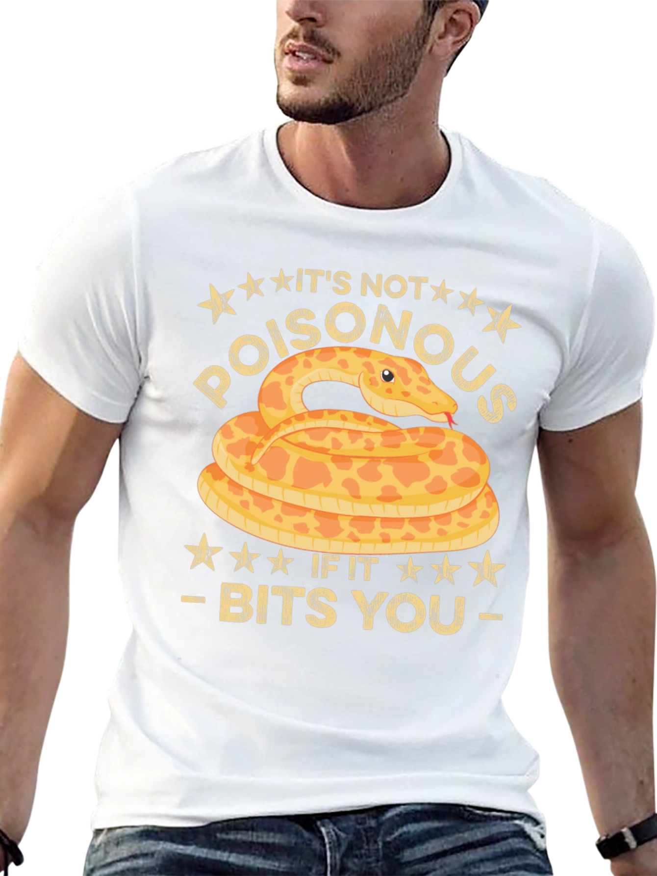 Black Funny Snake Bites T-Shirt - It's Not Poisonous view 13