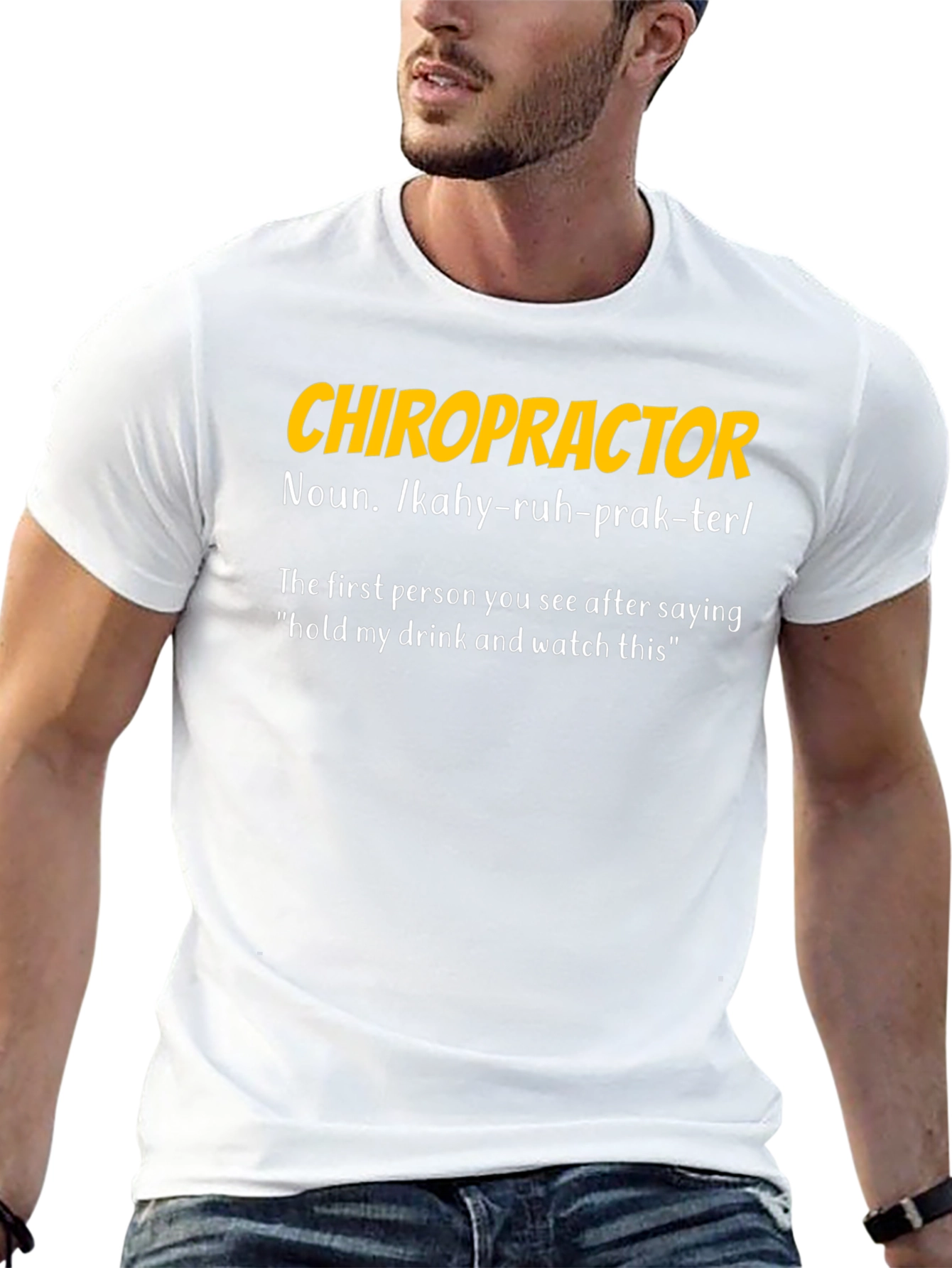 Black Chiropractor Definition Graphic T-Shirt view 13