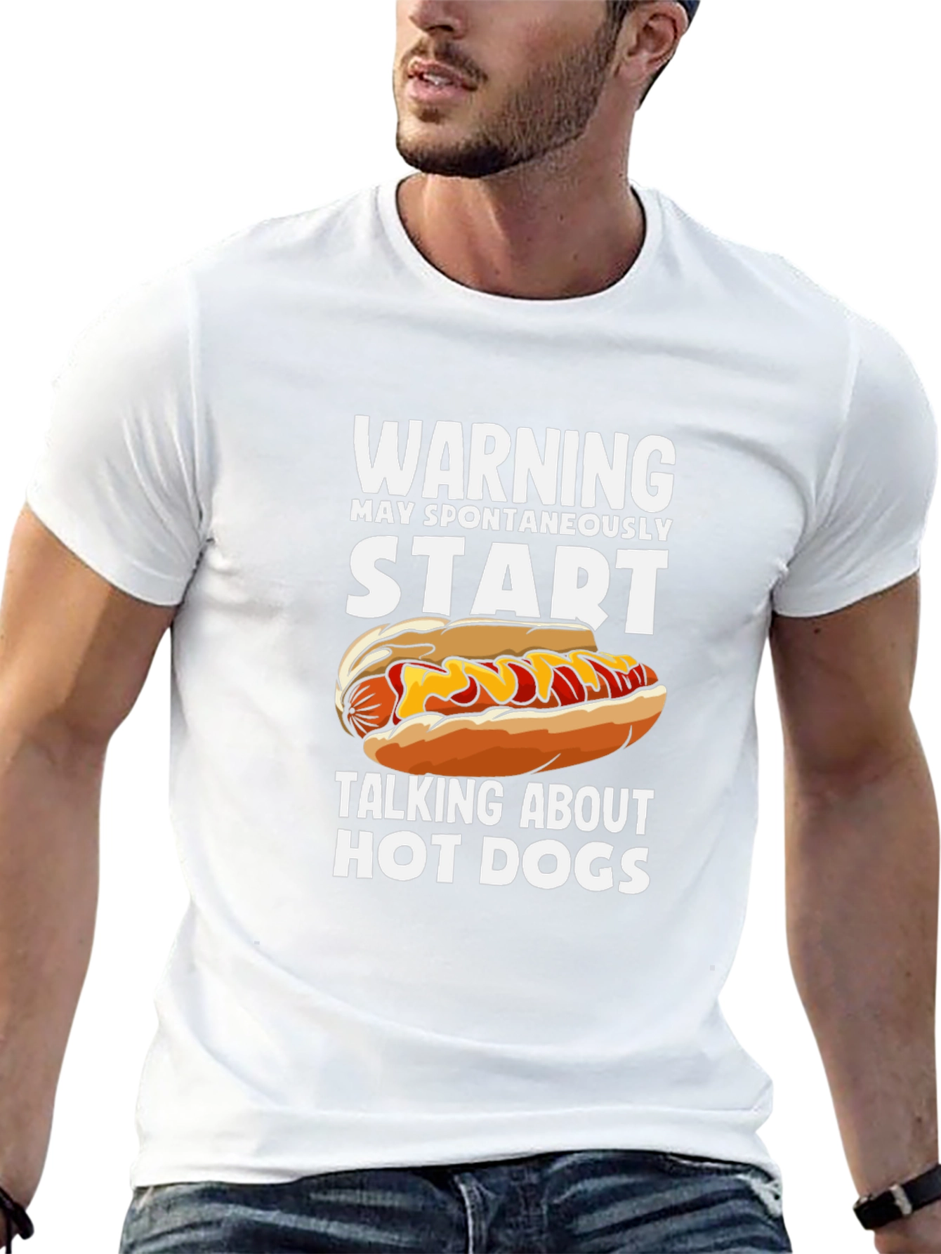 Black Warning Hot Dog T-Shirt view 13