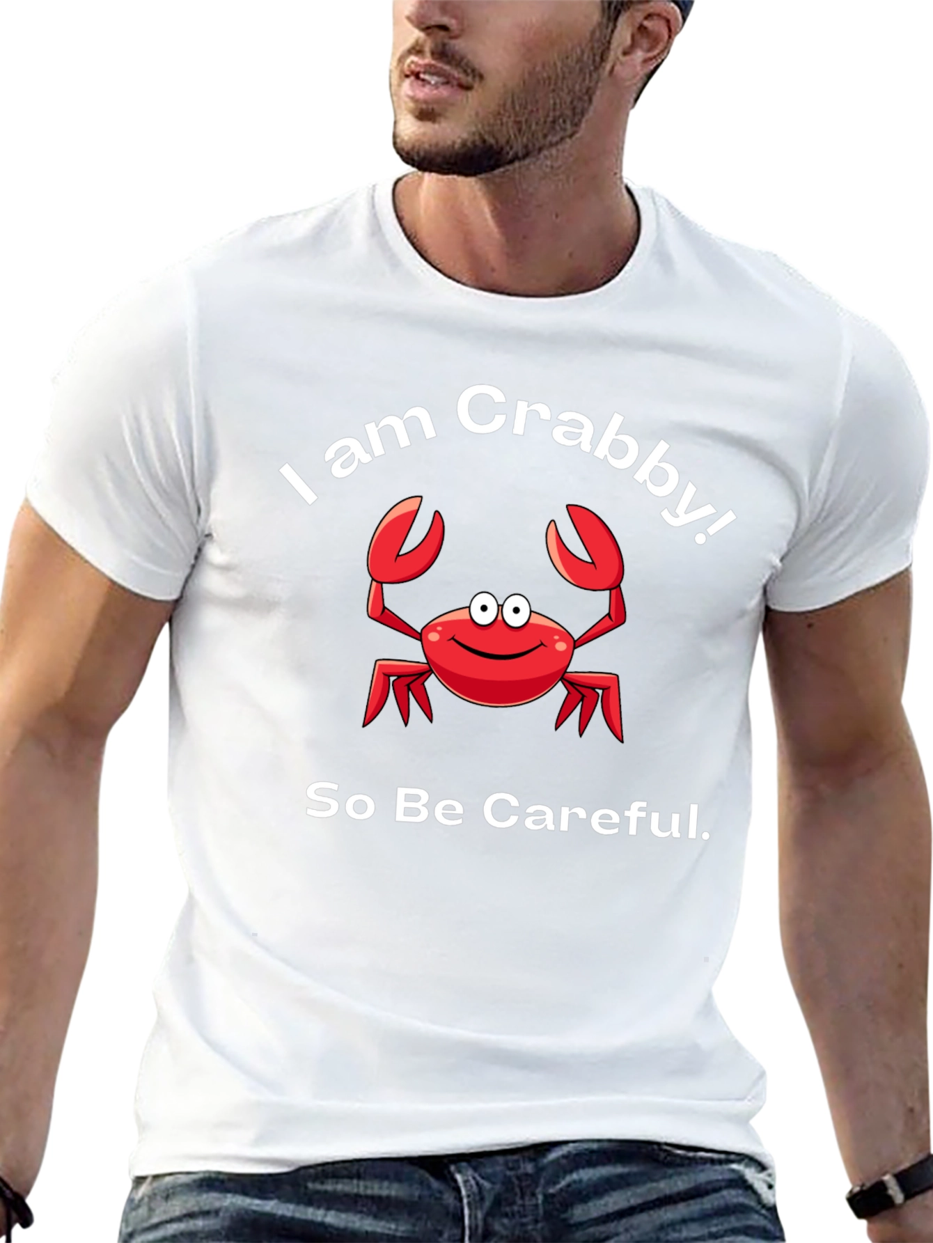 Black I am Crabby! Funny Crab T-Shirt view 13