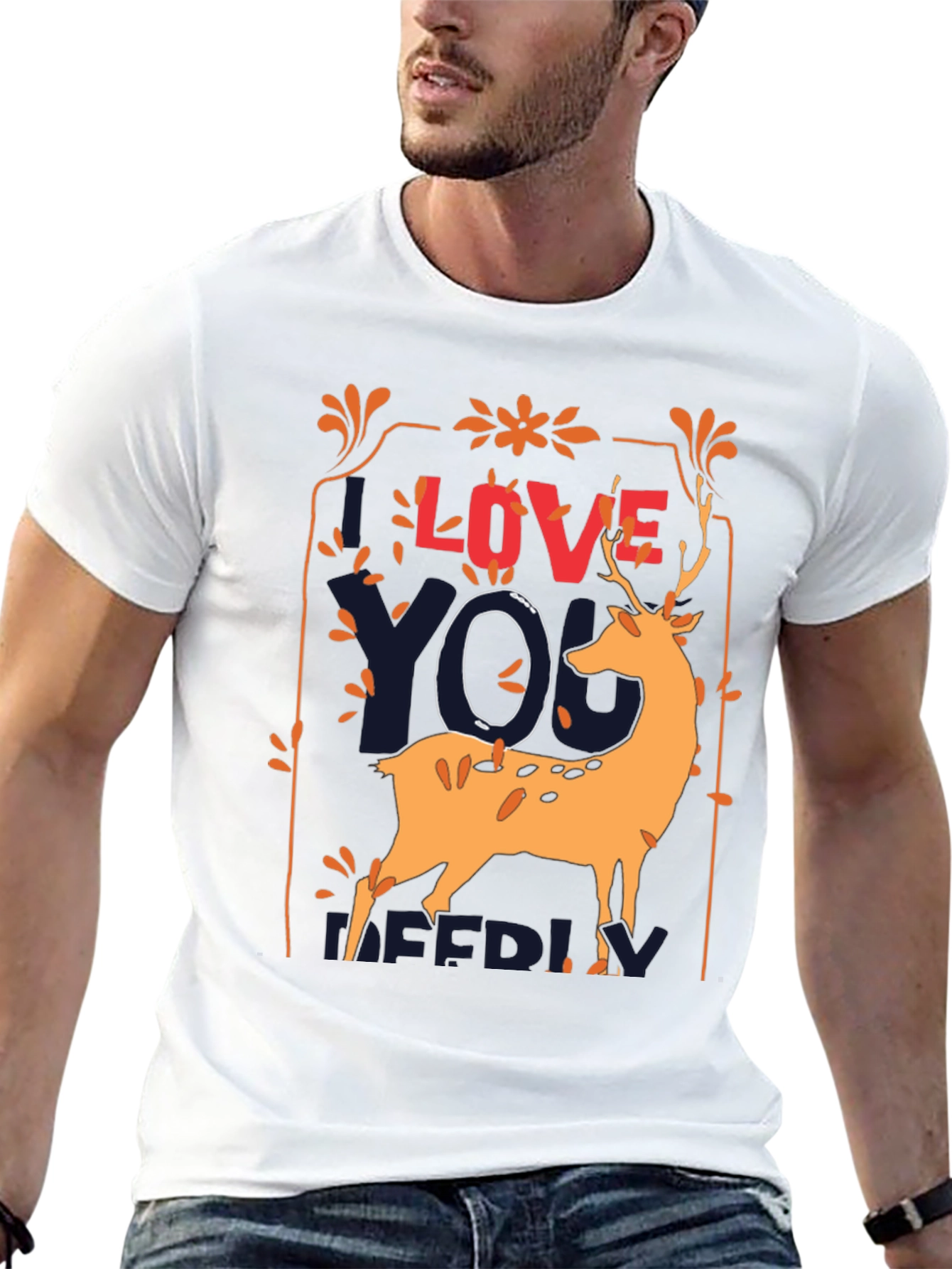 Black Love You Deerly Graphic Tee view 13