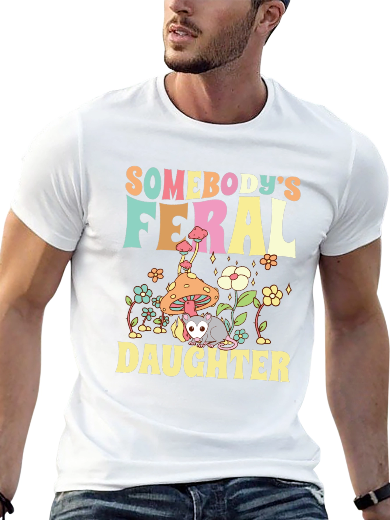 Black Somebody's Feral Daughter Graphic Tee view 13
