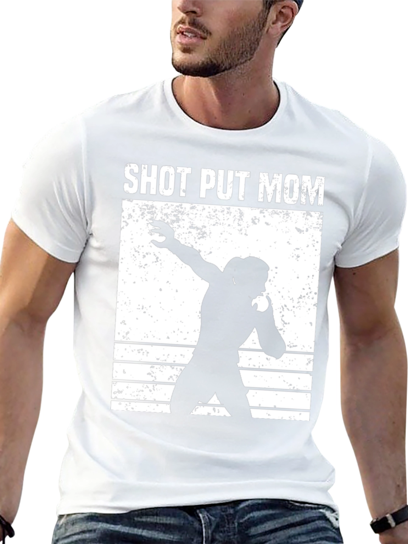 Black Shot Put Mom Black T-Shirt view 13