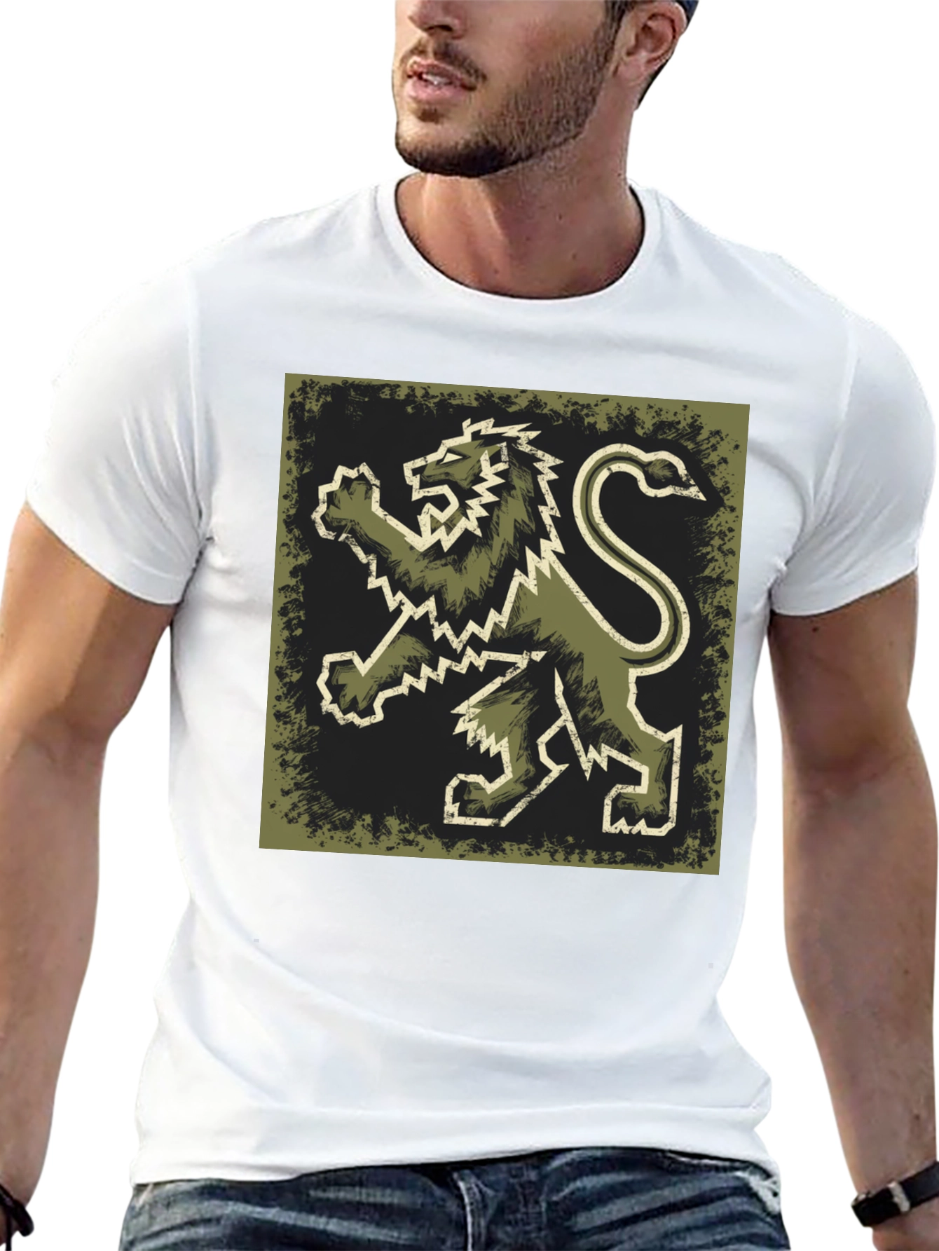 Black Lion Rampant Graphic T-Shirt - Men's Black Tee view 13