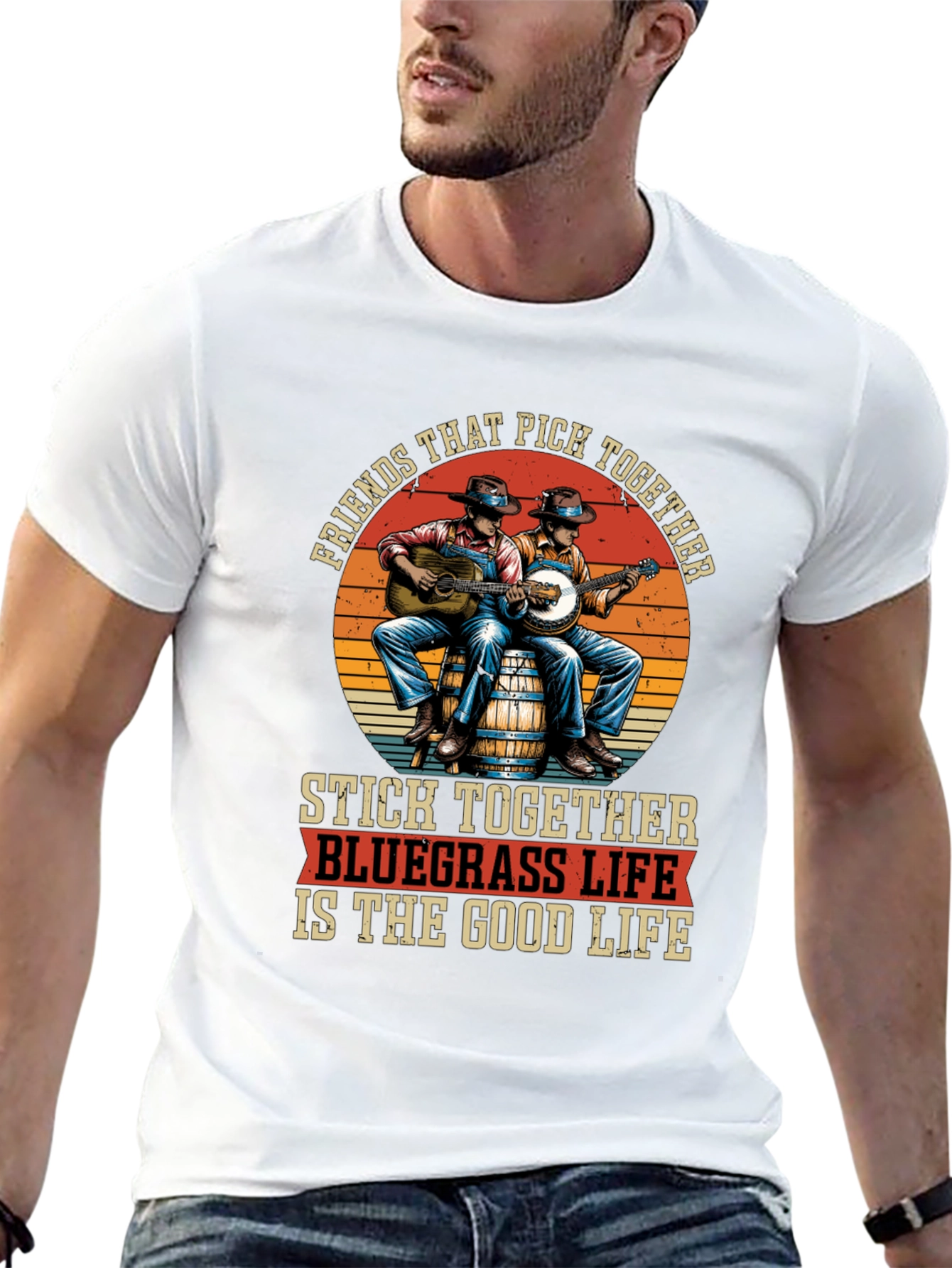 Black Bluegrass Life T-Shirt - Friends That Pick Together view 13