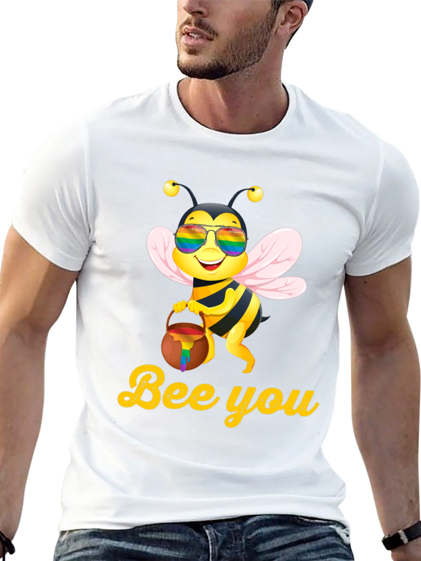 Black Bee You Pride T-Shirt - LGBTQ+ Support view 13