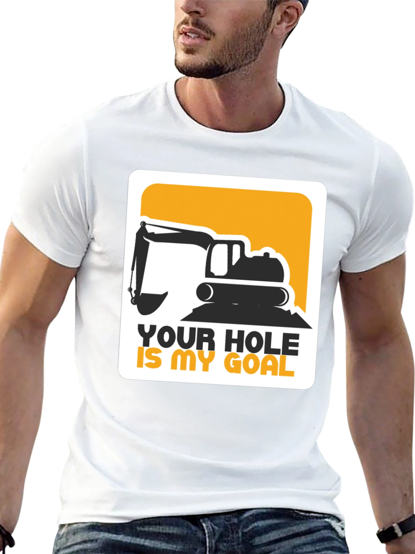 Black Your Hole Is My Goal Excavator T-Shirt view 13