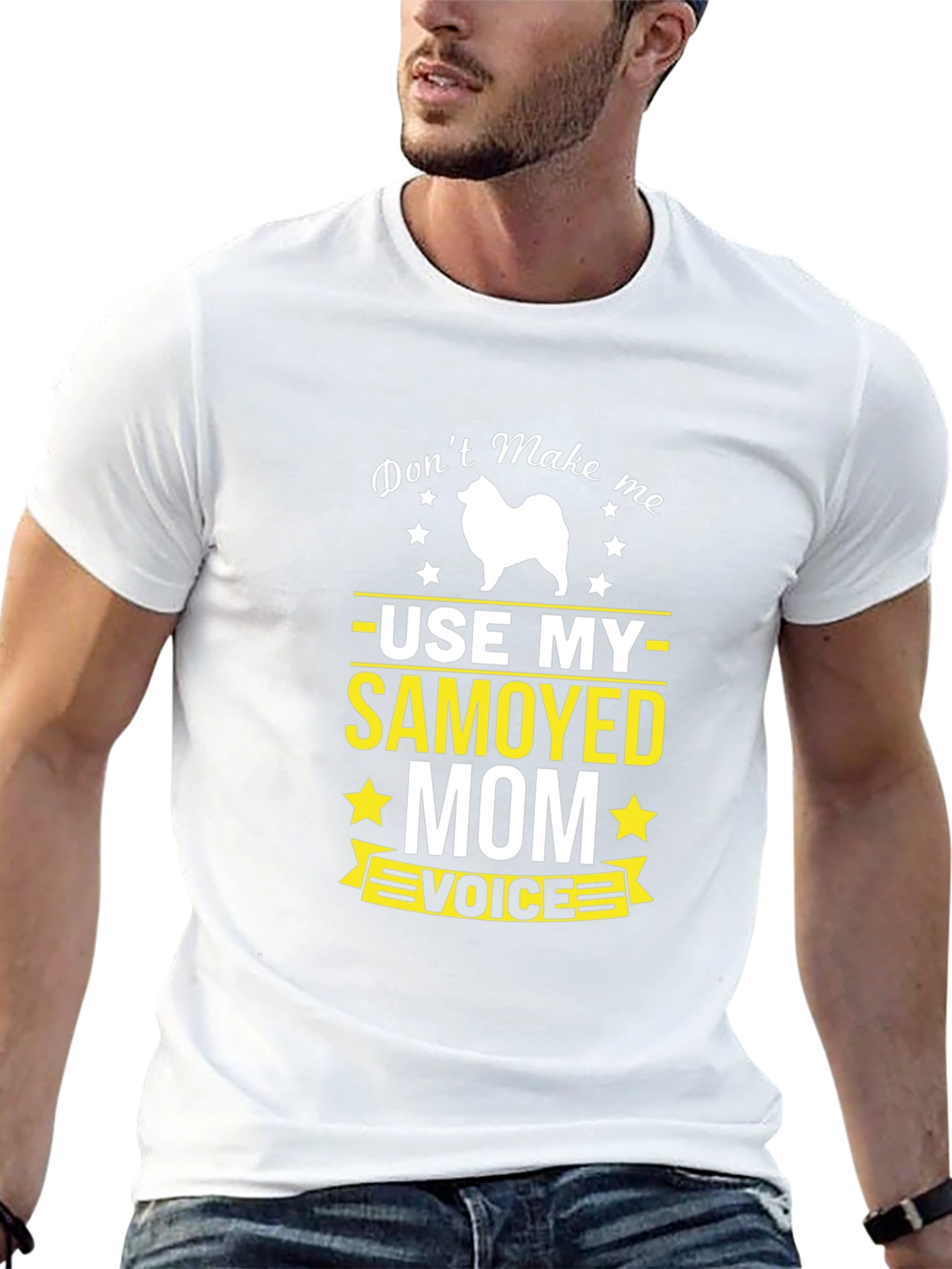 Black Samoyed Mom Voice T-Shirt - Funny Dog Lover Tee view 13