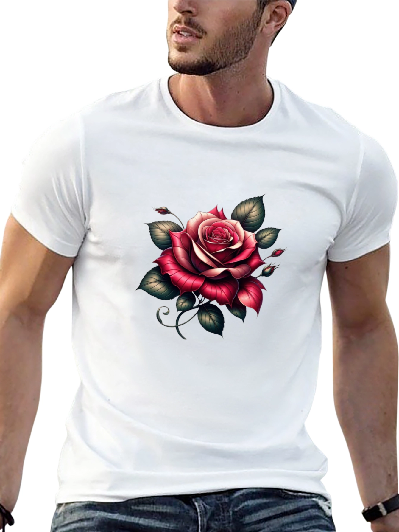 Black Rose Graphic Black T-Shirt - Floral Tee view 13