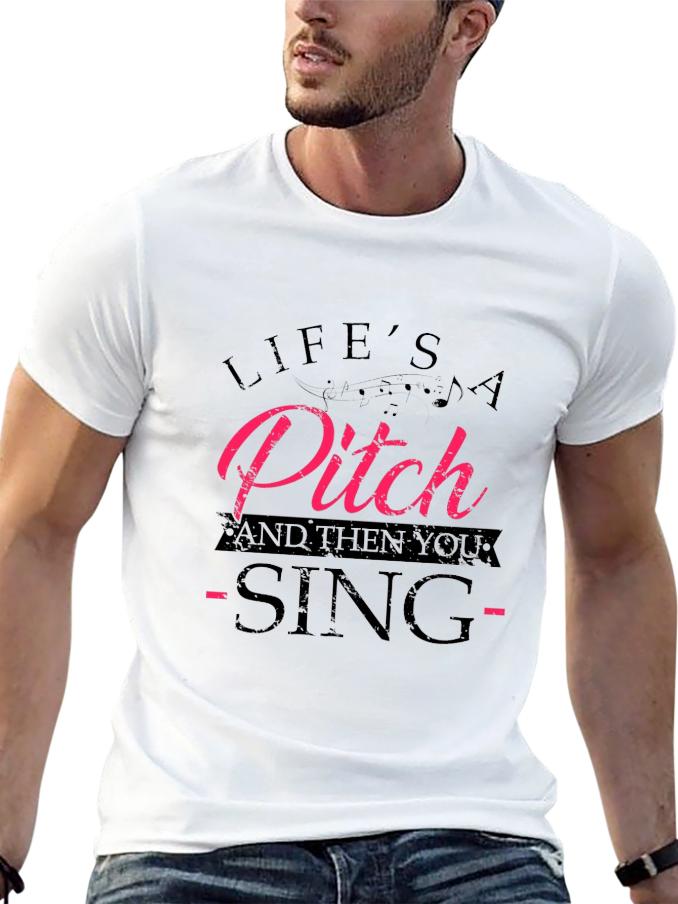 Black Life's a Pitch T-Shirt - Funny Music Tee view 13