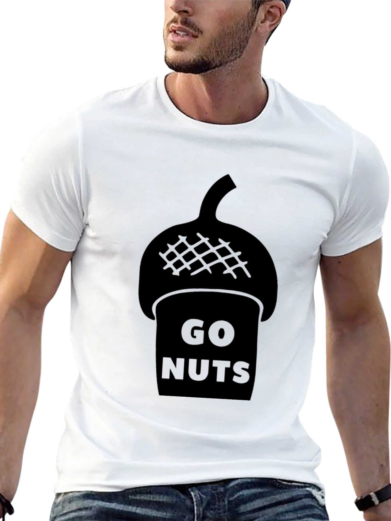 Black Go Nuts Acorn Graphic T-Shirt view 13