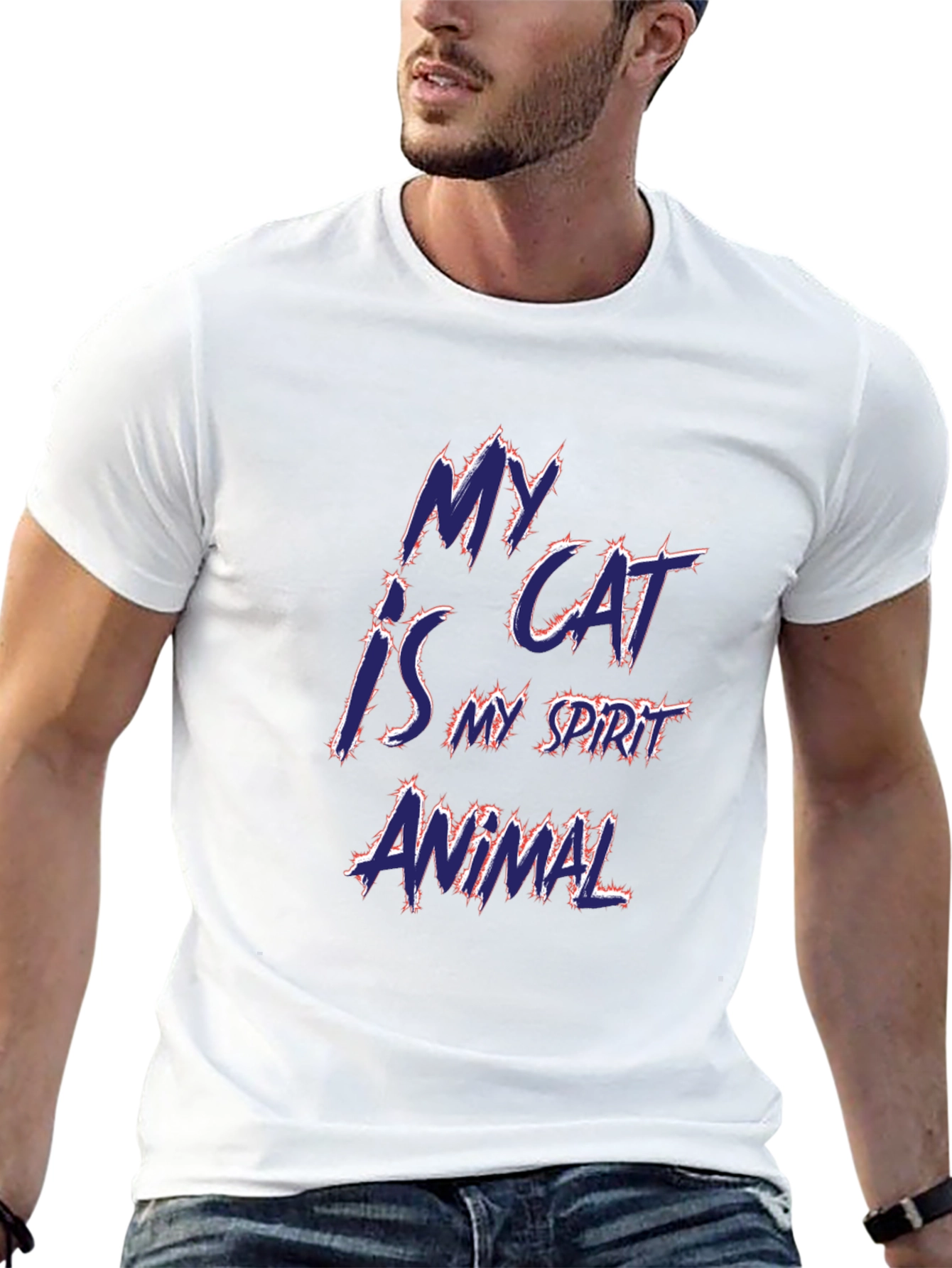 Black My Cat is My Spirit Animal Graphic Tee view 13