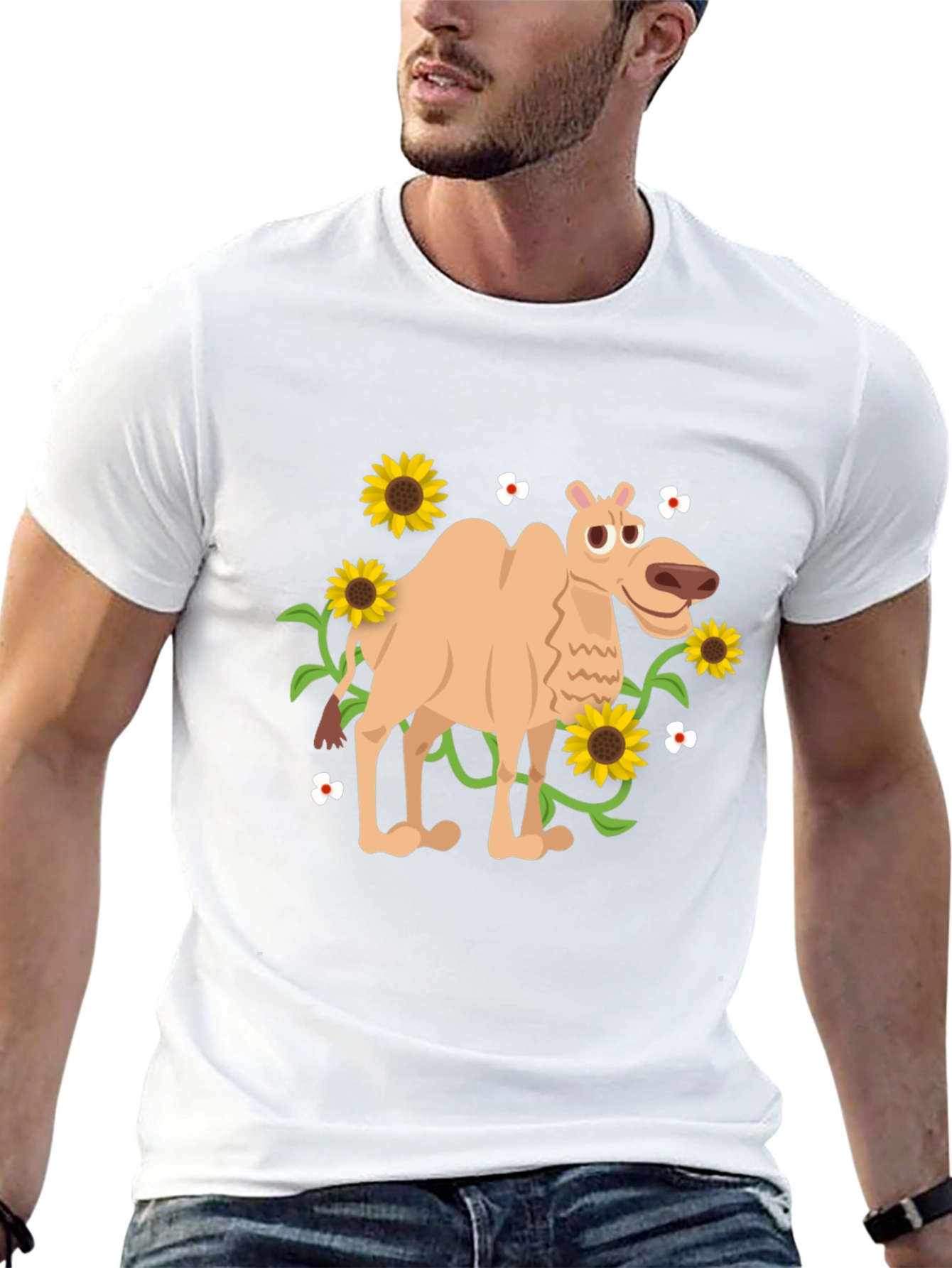 Black Camel and Sunflowers Graphic Tee view 13