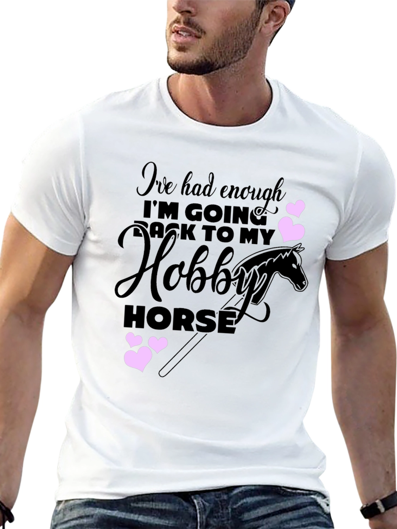 Black Hobby Horse T-Shirt - Enough, Going Back to My Hobby Horse view 13
