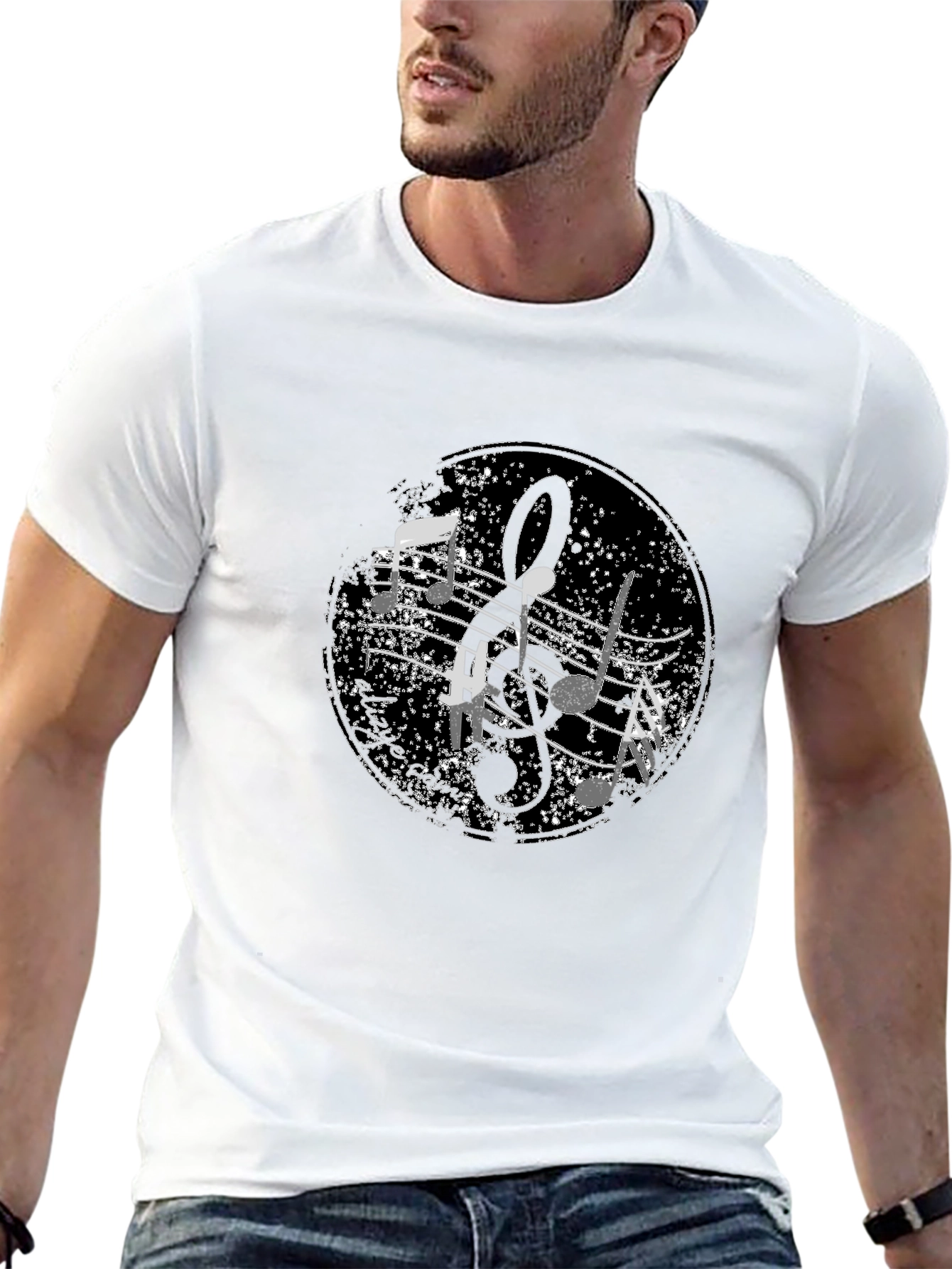 Black Musical Note Graphic Black T-Shirt view 13