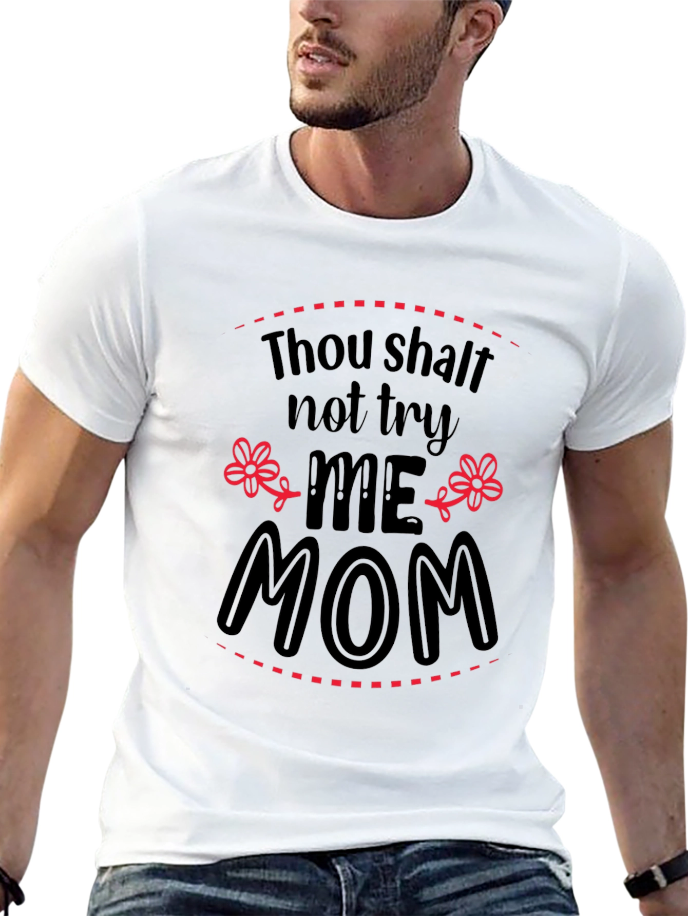 Black Thou Shalt Not Try Me Mom Black Tee view 13