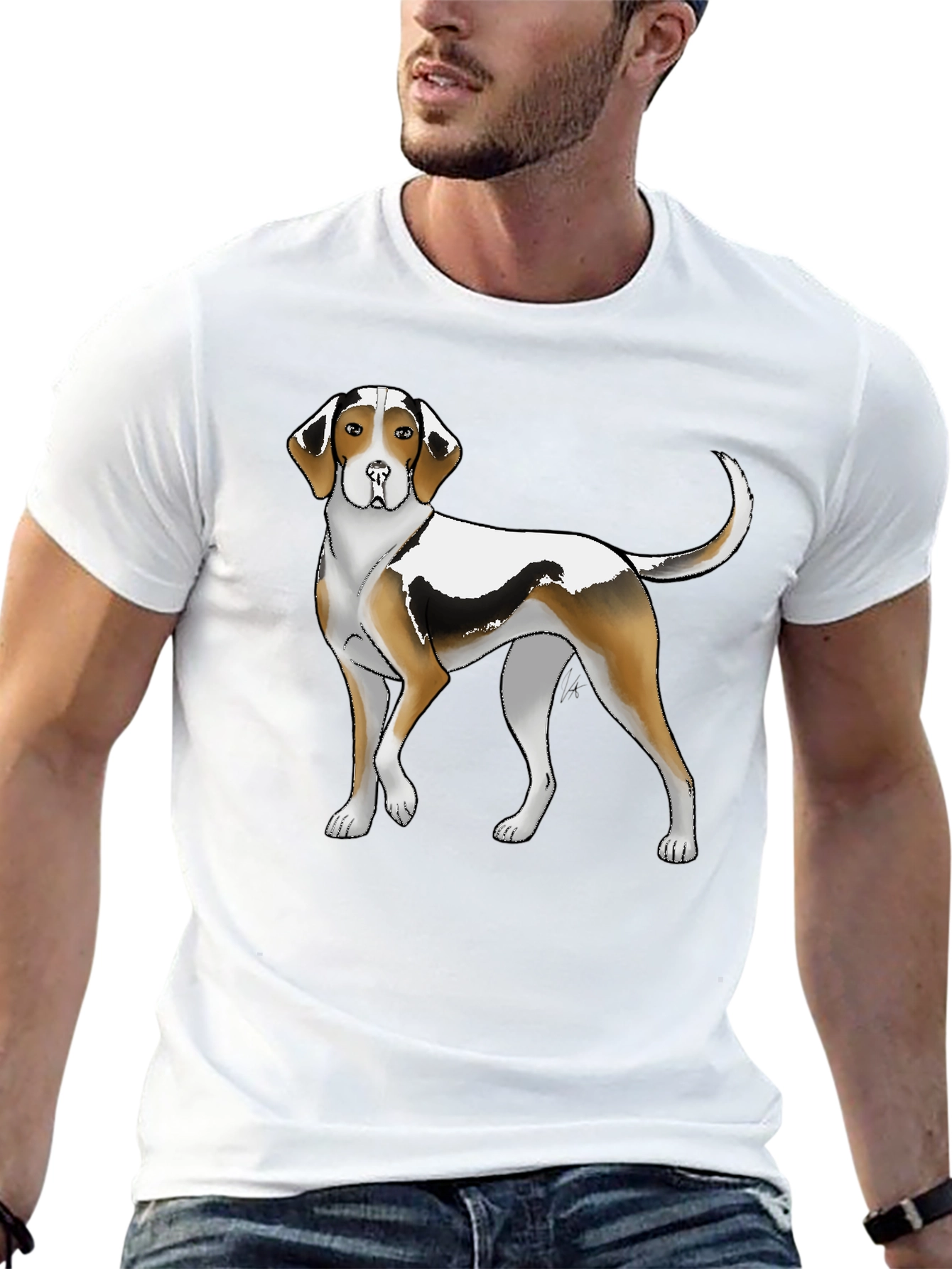 Black Hound Dog Graphic Tee - Men's Black T-Shirt view 13