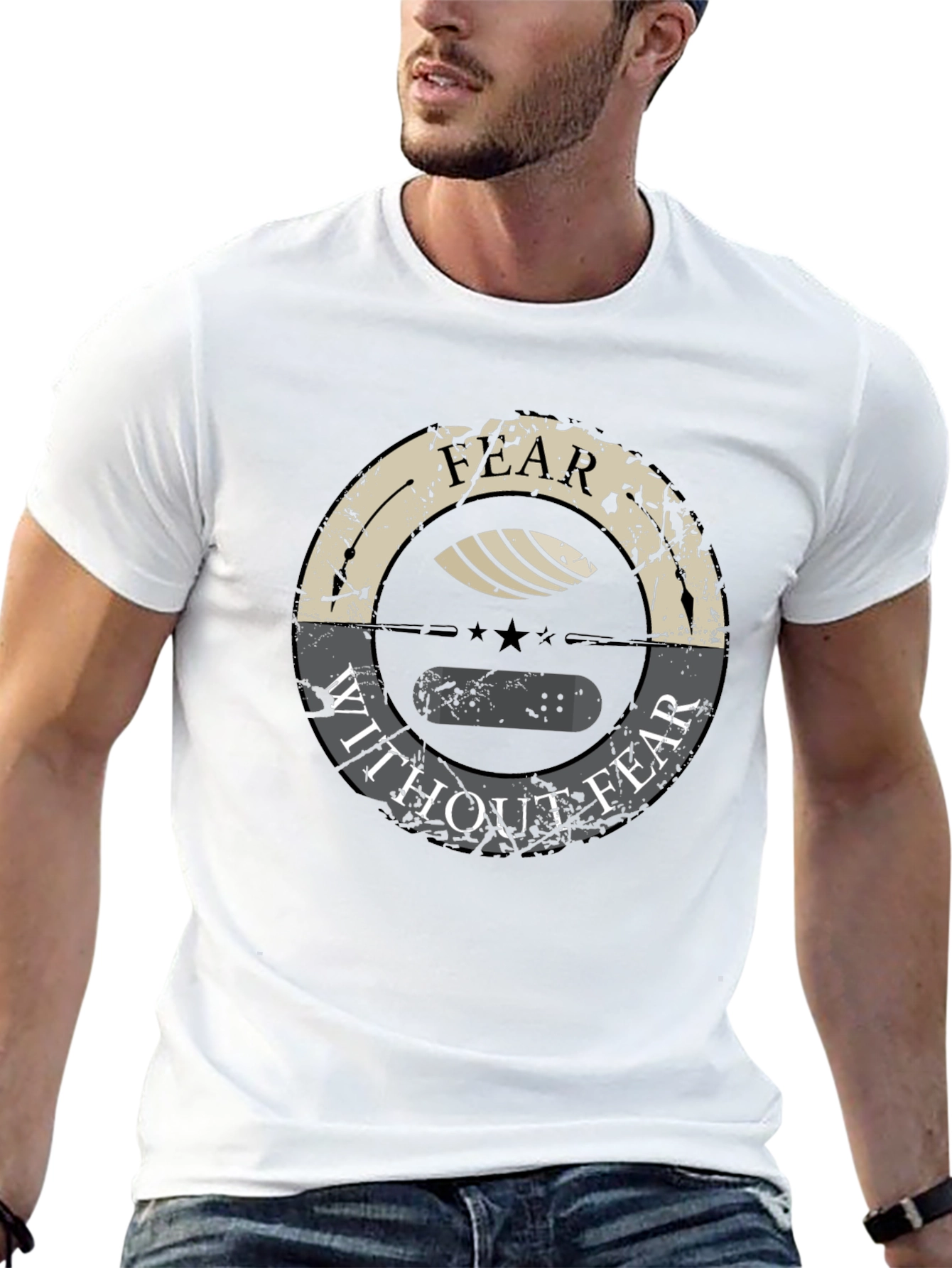Black Fear Without Fear Graphic Tee - Premium Cotton view 13