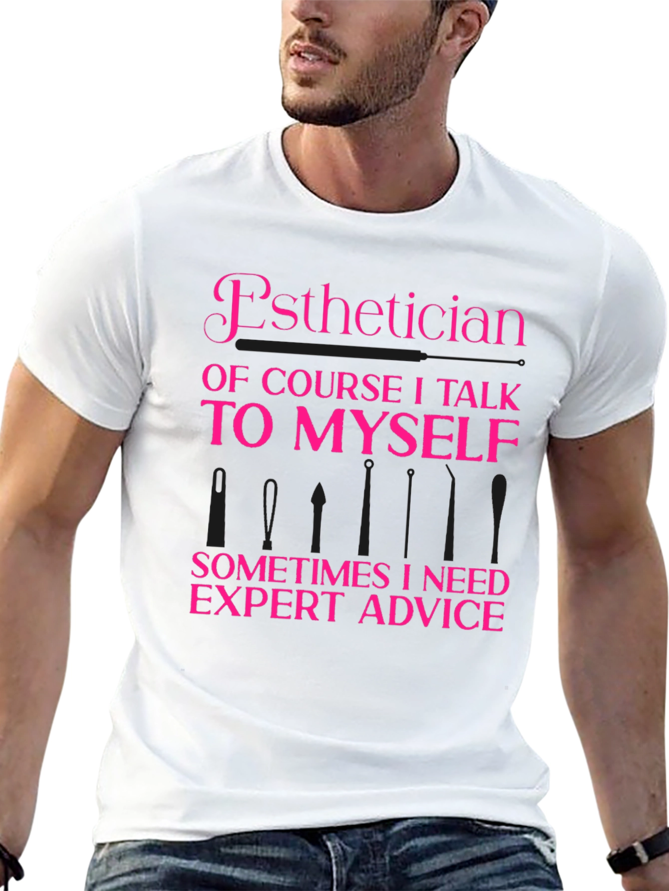 Black Esthetician Expert Advice Black T-Shirt view 13