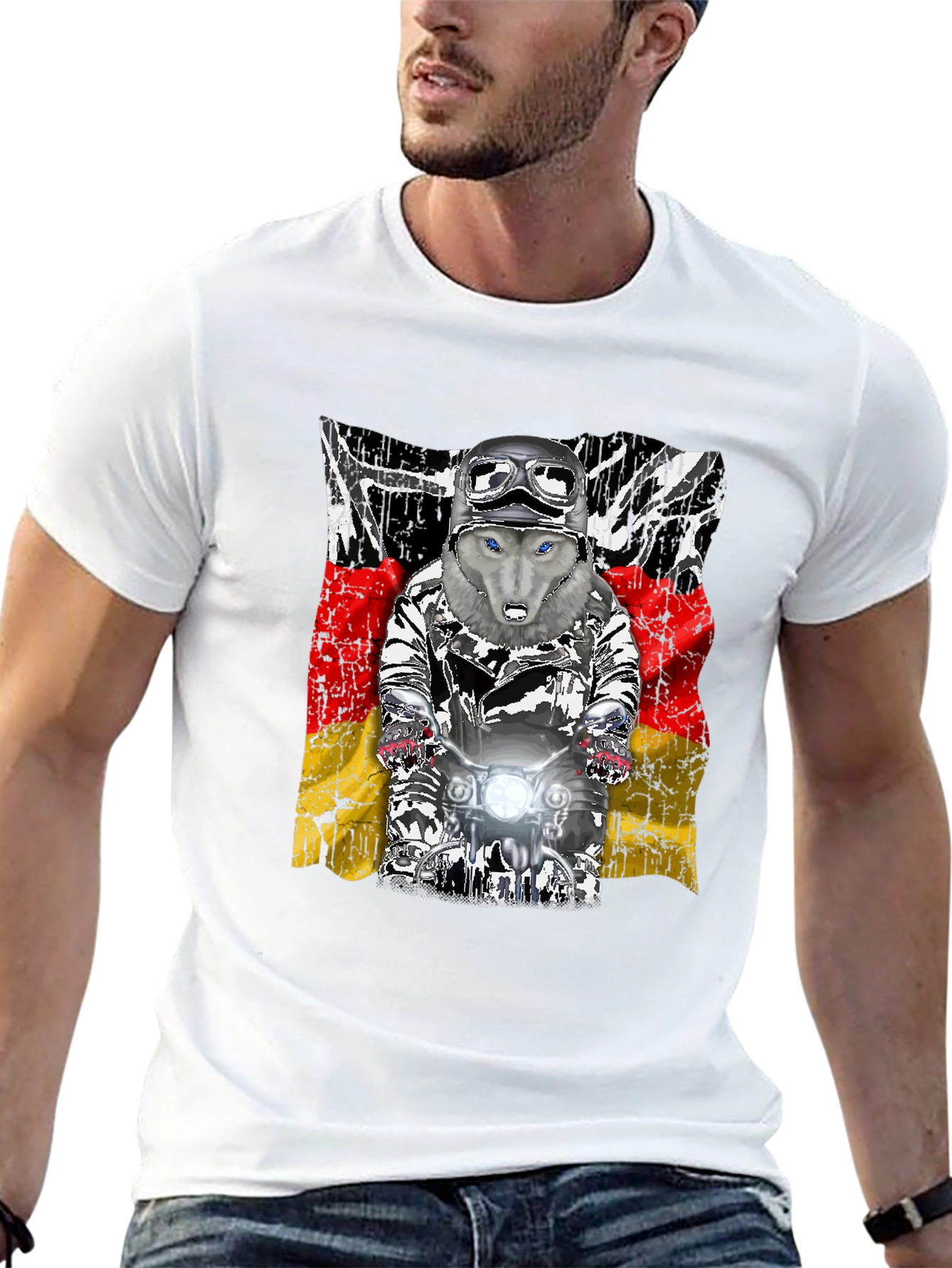 Wolf Rider T-Shirt - German Flag Design - 13