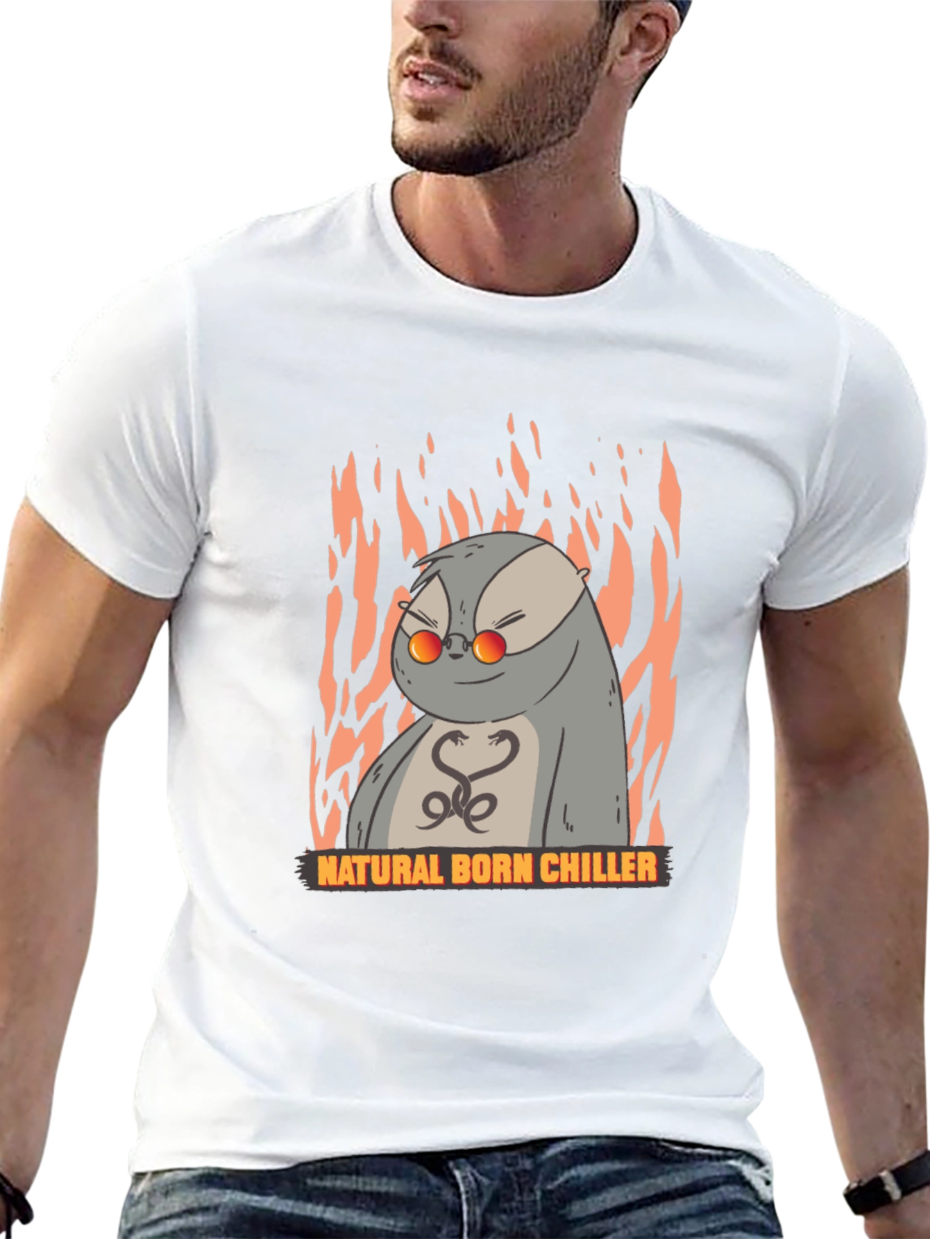 Black Natural Born Chiller Otter Graphic T-Shirt view 13
