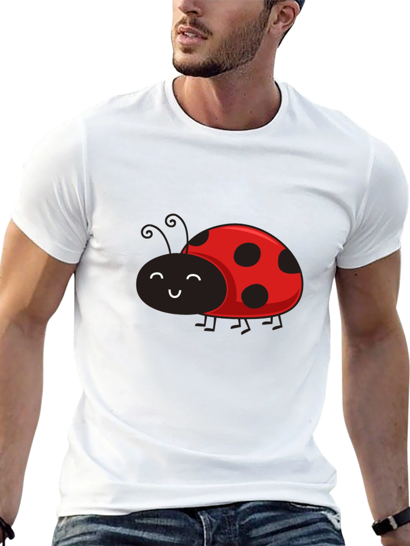 Black Ladybug Graphic Tee - Soft Cotton Blend view 13