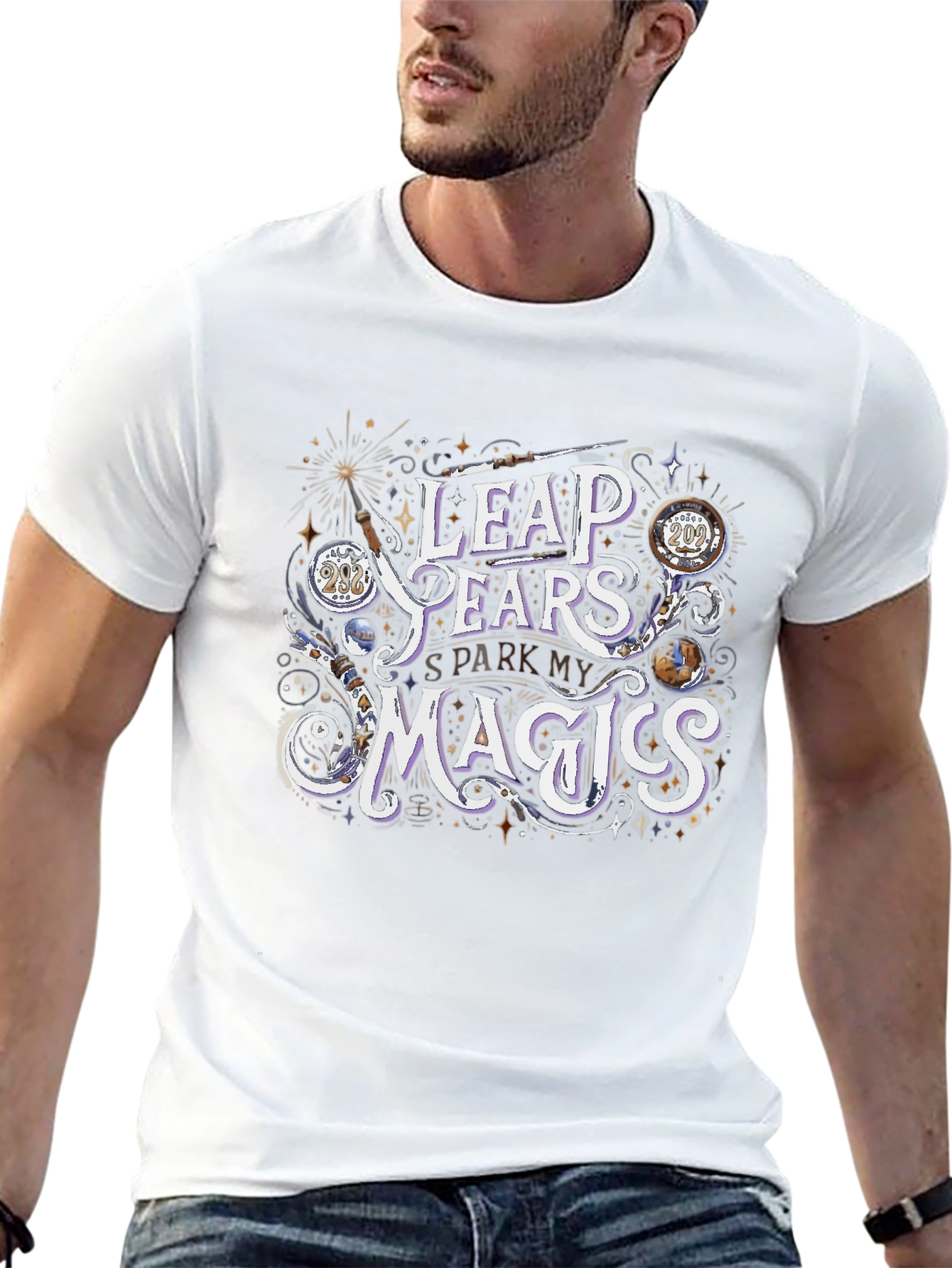 Black Leap Years are Magic Graphic Tee view 13
