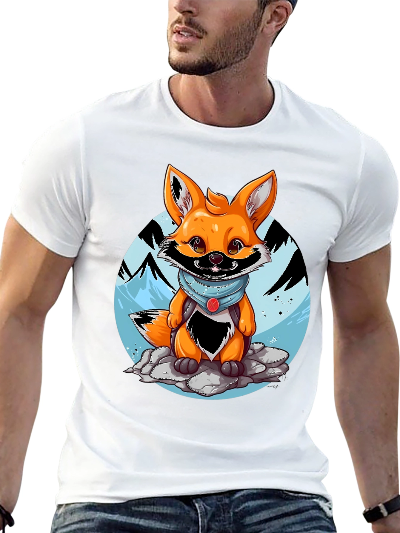 Black Cartoon Fox Graphic Tee - Adventure Ready! view 13